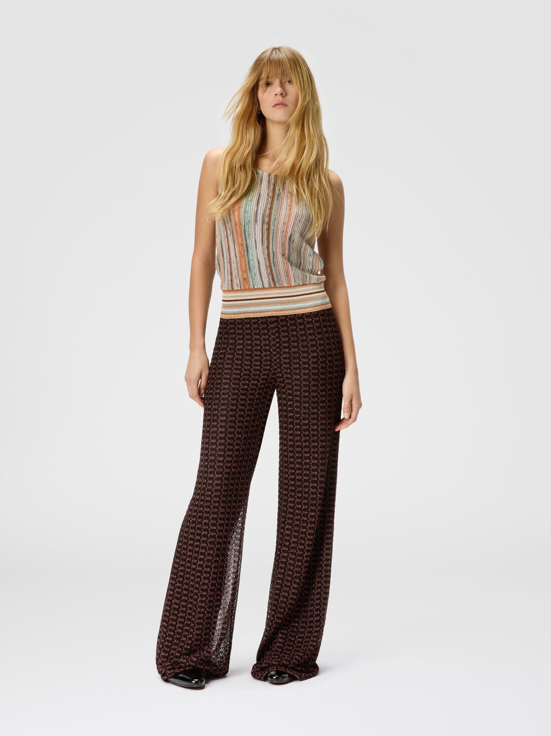 Viscose lamé lace trousers - 2