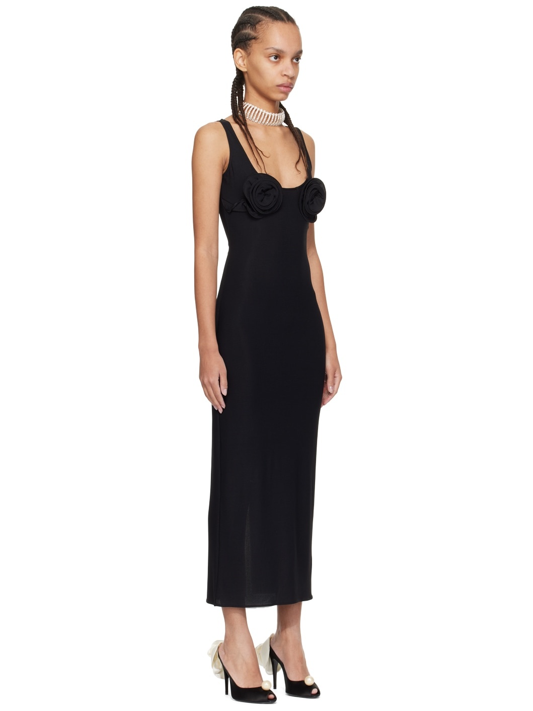 Black Flower Midi Dress - 2