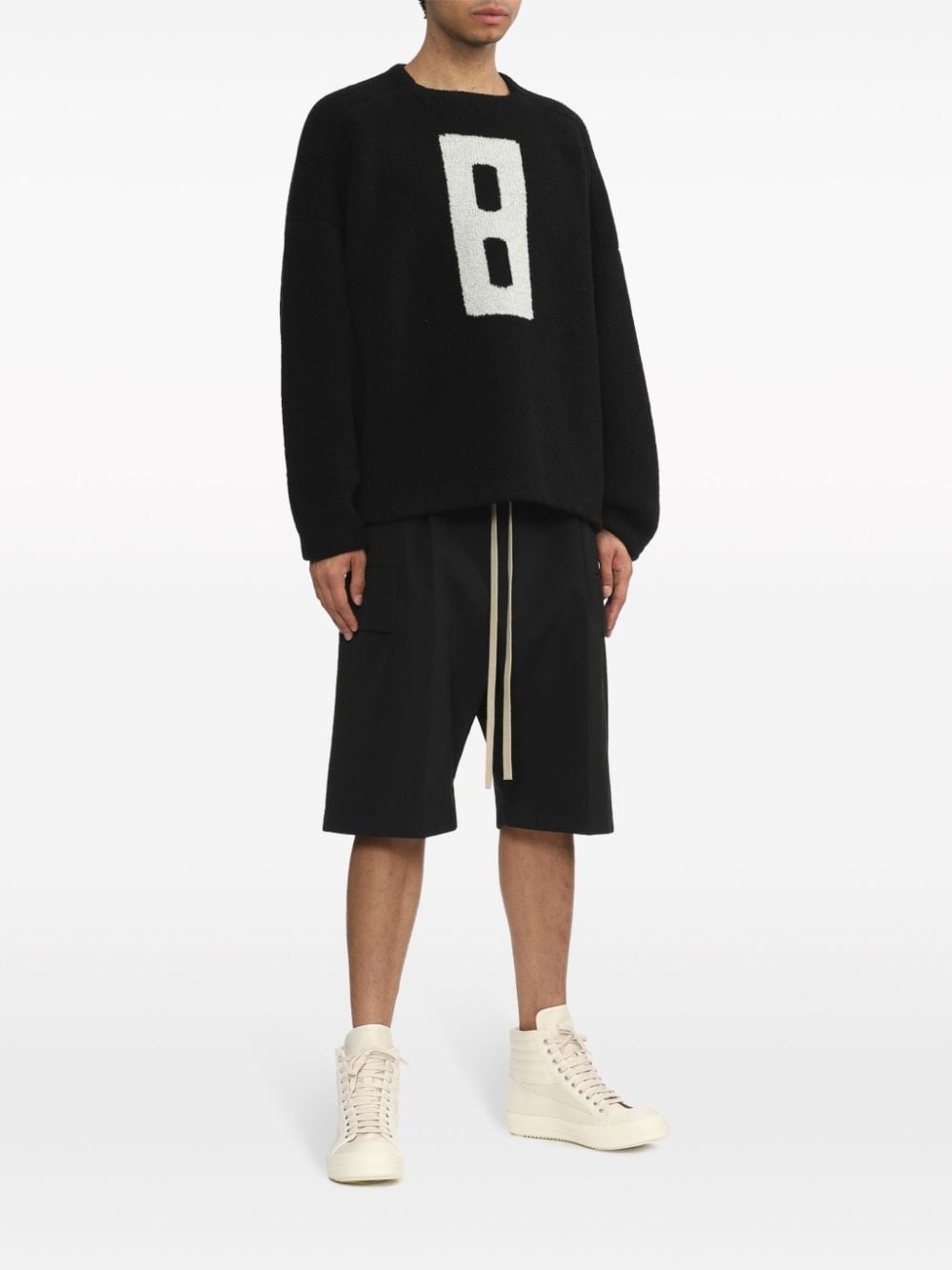 wool-cotton blend cargo shorts - 2