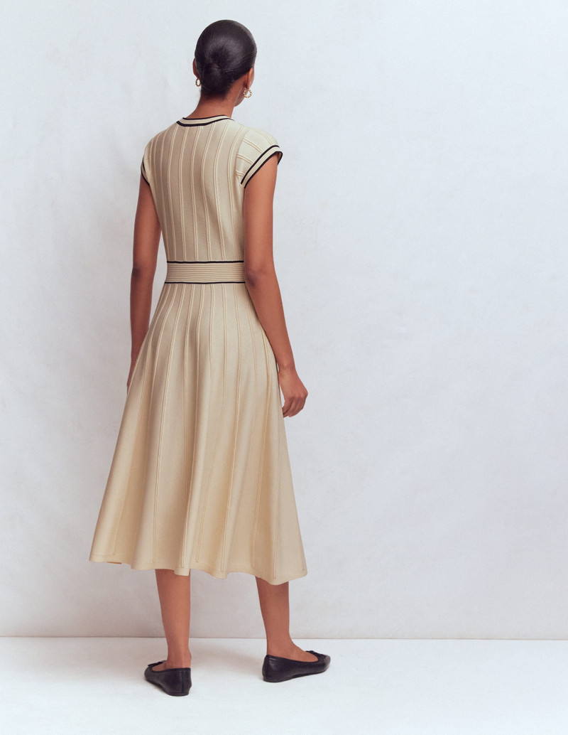 Cap Sleeve Knitted Dress-Warm Ivory 5