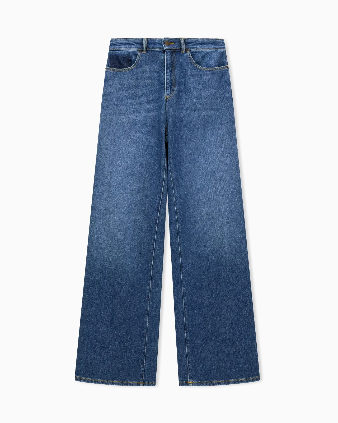 5-POCKET PANTS HIGH-WAISTED WIDE-LEG DENIM WITH A USED LOOK - 1