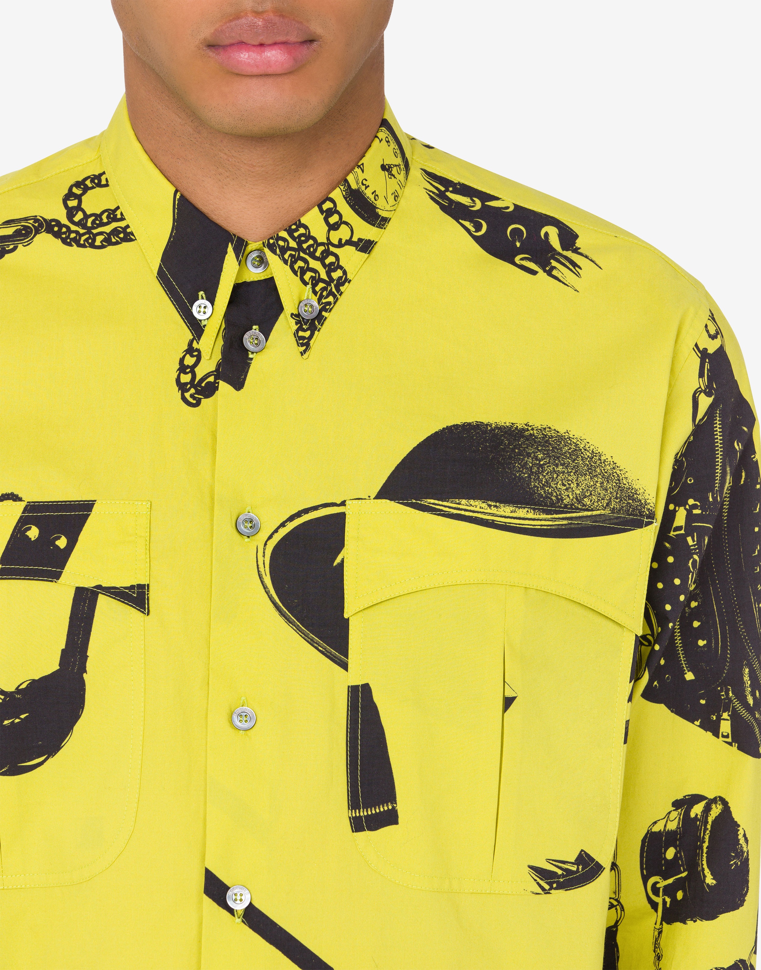 ALLOVER MOSCHINO ITEMS POPLIN SHIRT - 4