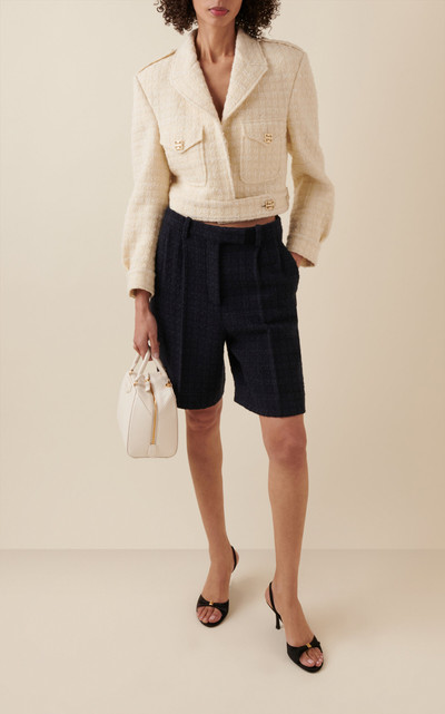 Givenchy Tailored Wool-Blend Tweed Shorts navy outlook