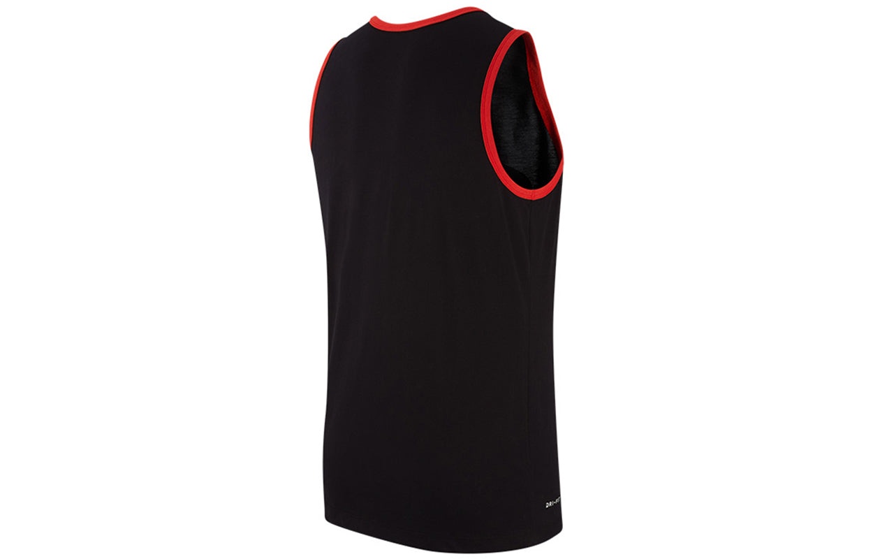 Nike Logo Printing Contrasting Colors Sports Basketball Vest Black BQ3676-010 - 2