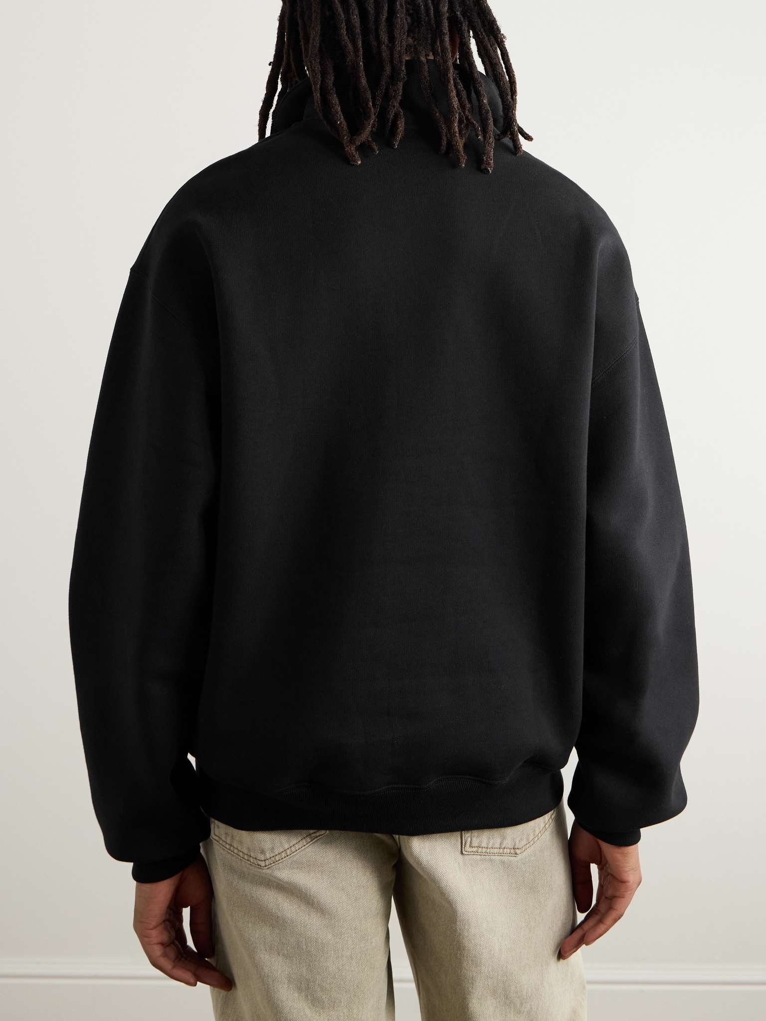 Logo-Appliquéd Cotton-Jersey Half-Zip Sweatshirt - 3