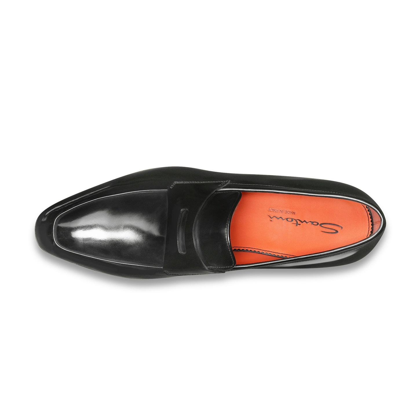 Men's black leather penny loafer - 5