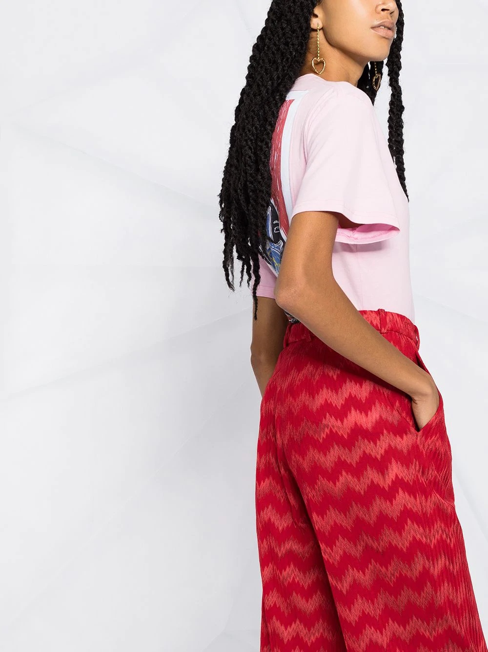 zigzag high-waisted trousers - 3