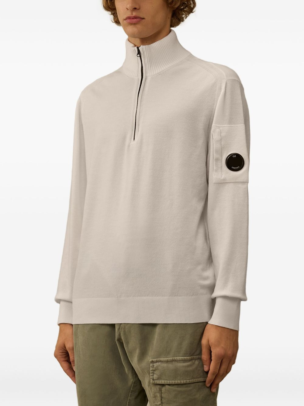 half-zip lens-pocket sweater - 3