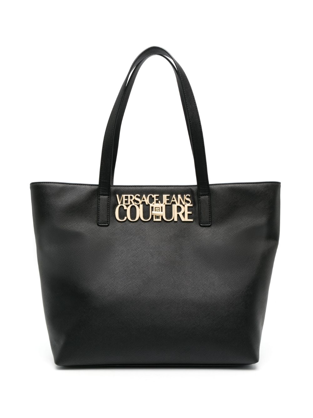 logo-plaque faux-leather tote bag - 1