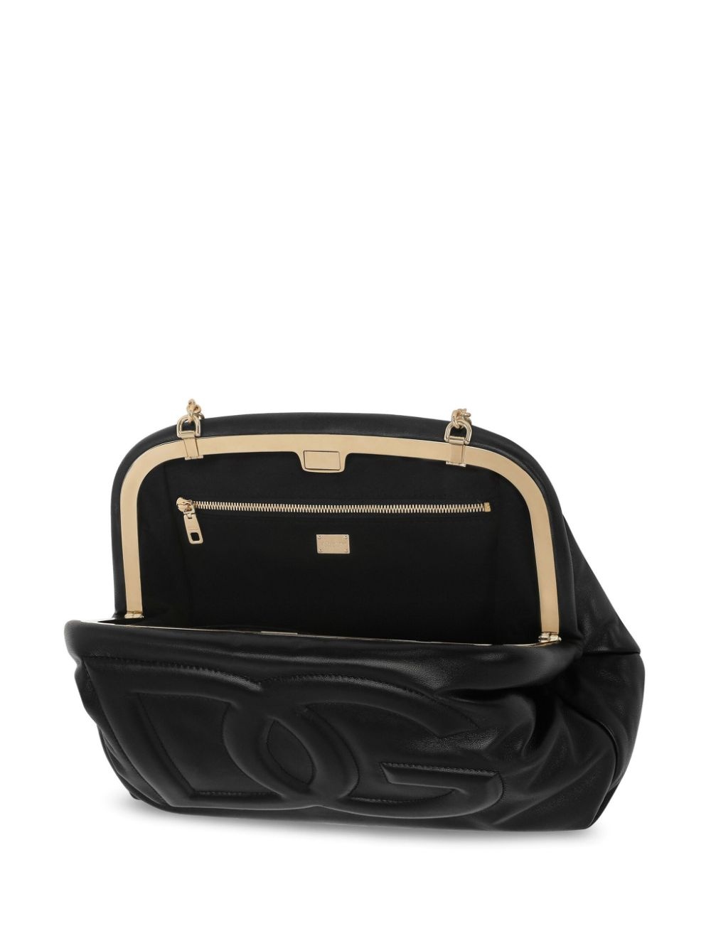 logo-embossed leather clutch - 5
