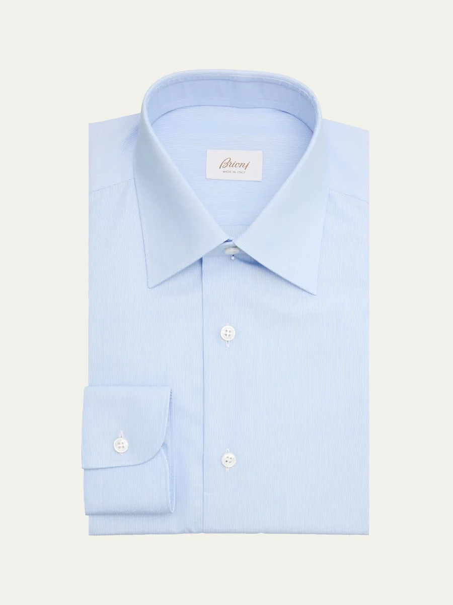 Men's Fine Stripe Cotton Dress Shirt - 1