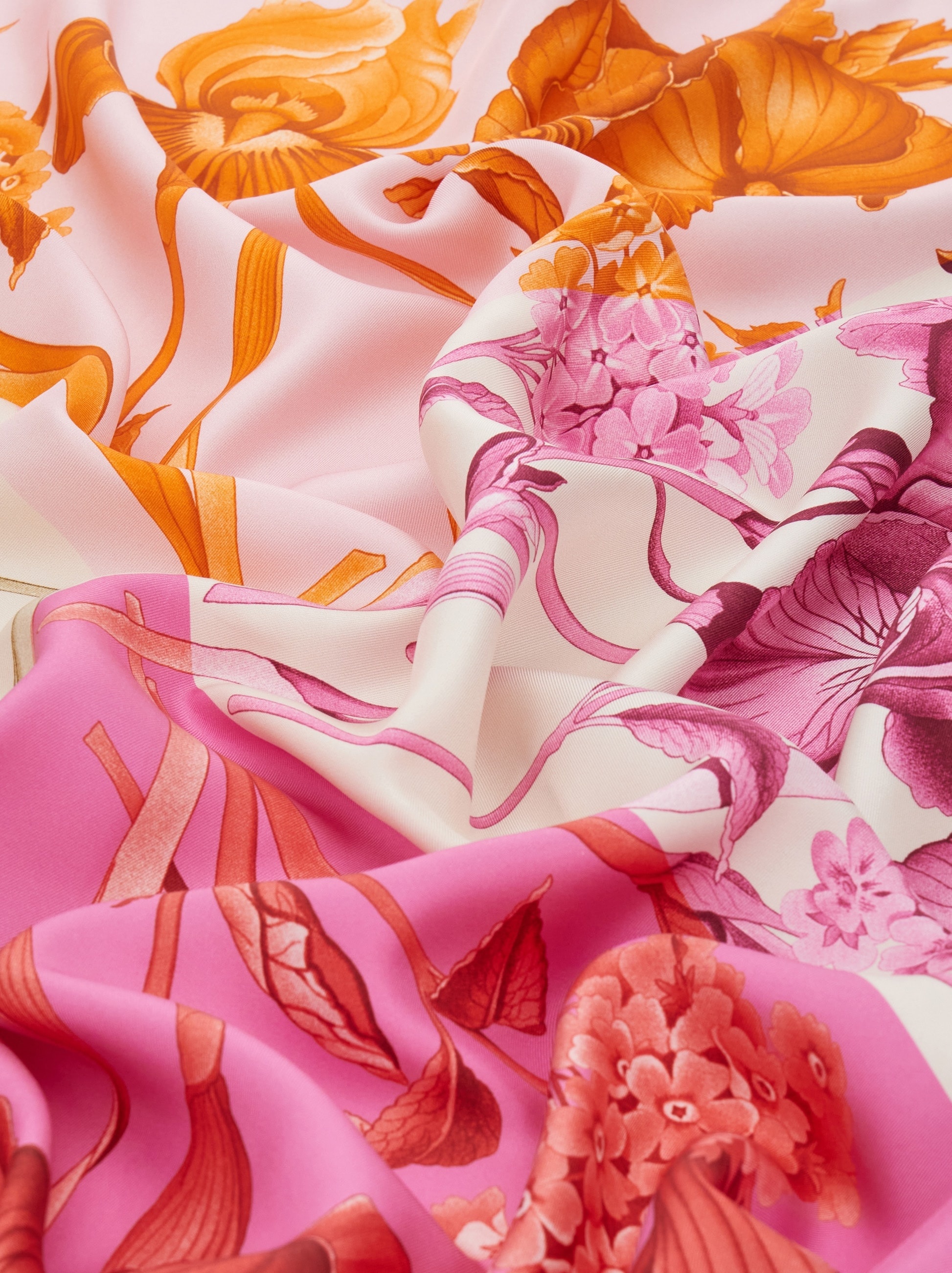 Hydrangea print silk scarf - 4