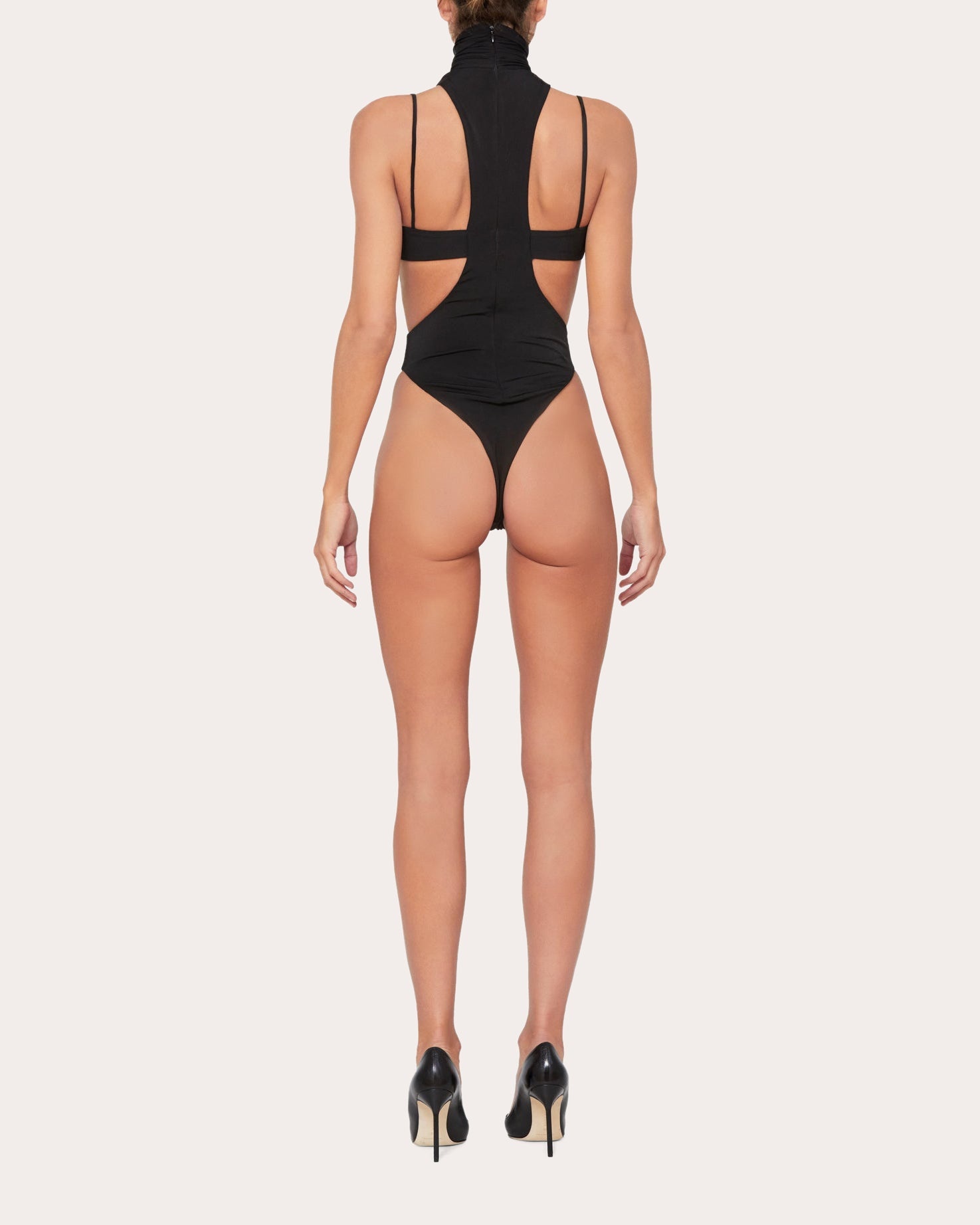 Mock Neck Cutout Jersey Bodysuit - 4