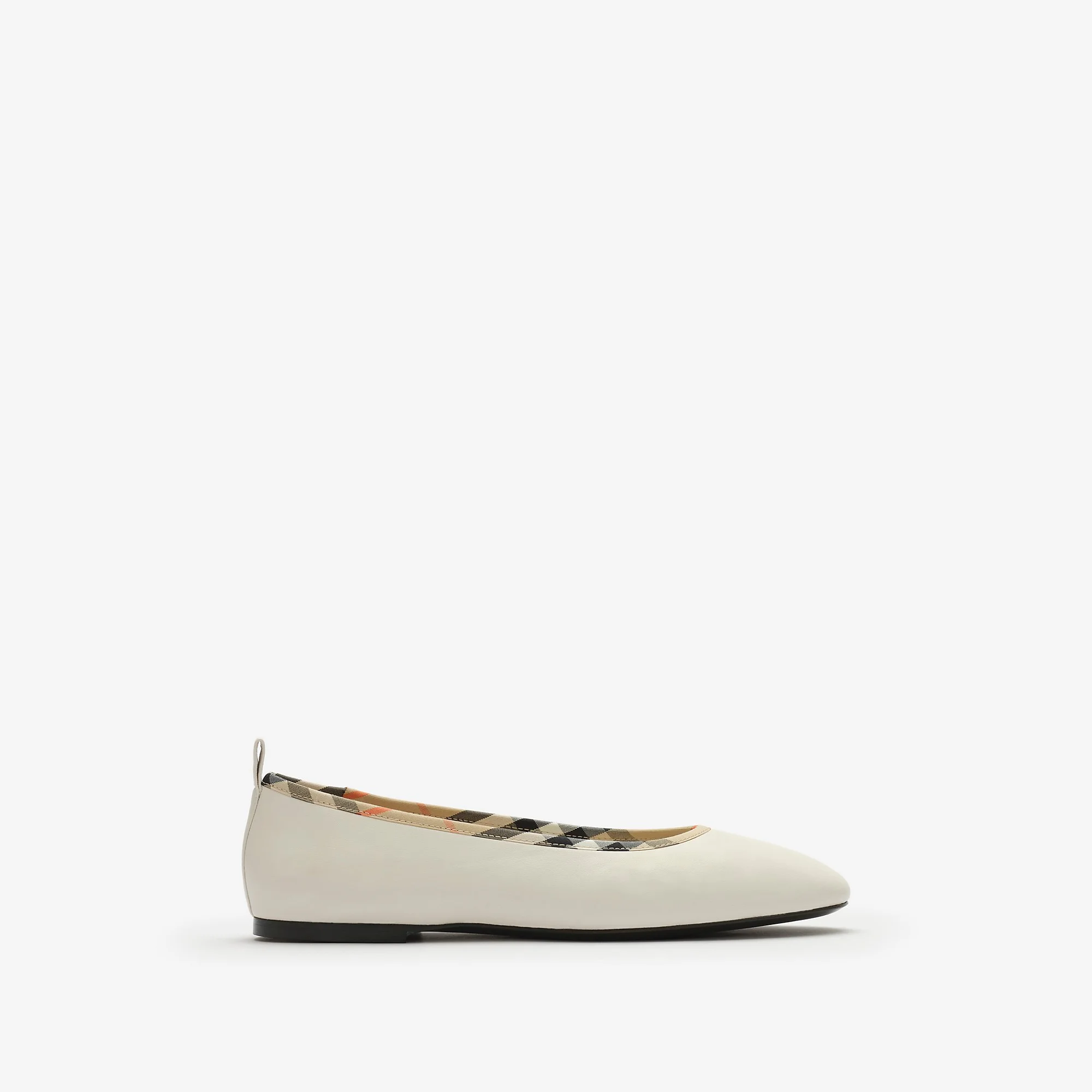 Check Trim Leather Robin Ballerinas - 1