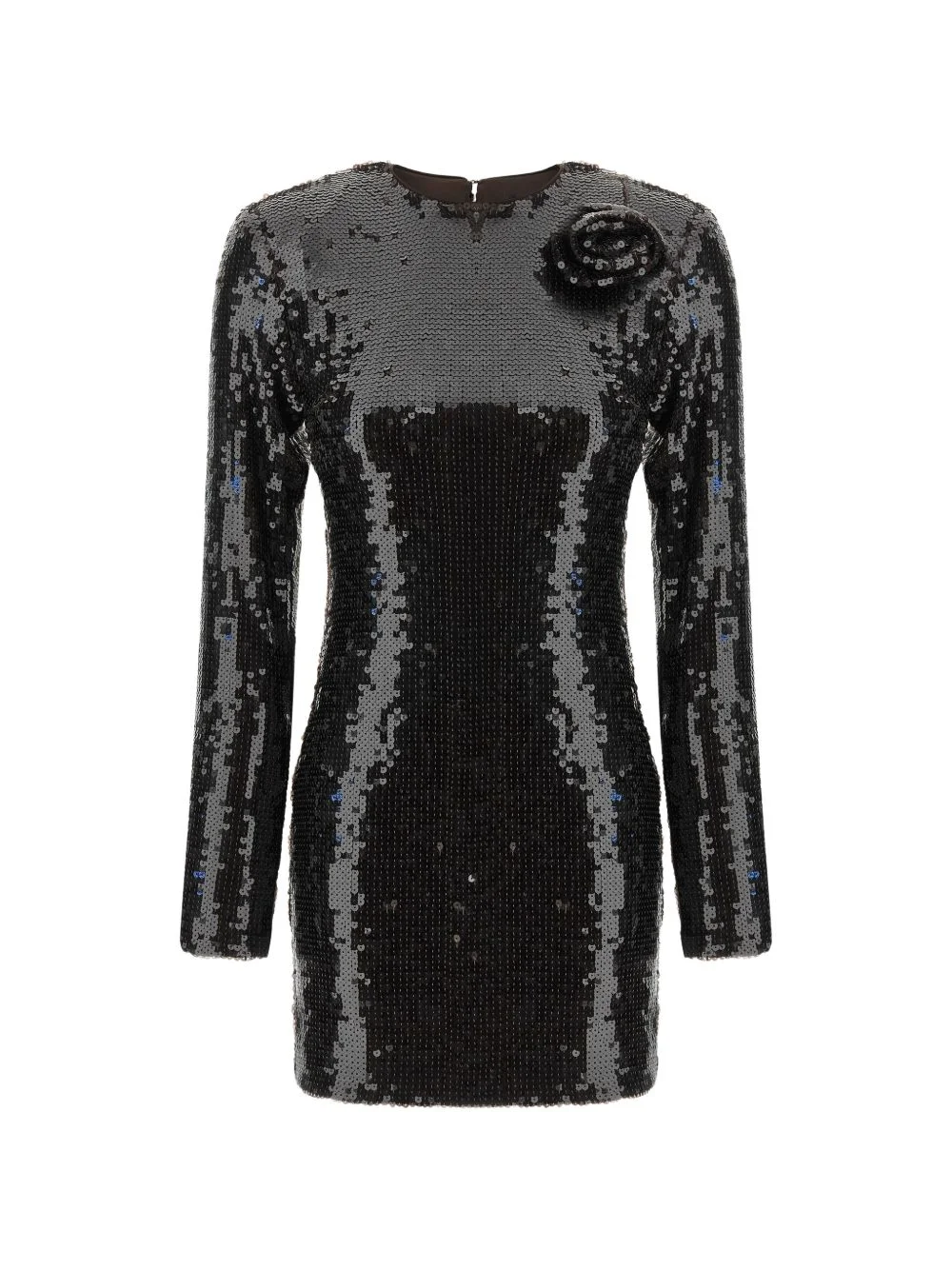 sequin-embellished floral-appliqué mini dress - 1