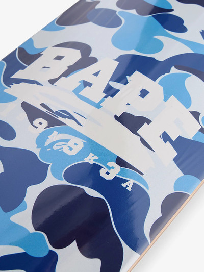 A BATHING APE® Camouflage-pattern branded maple skateboard deck outlook