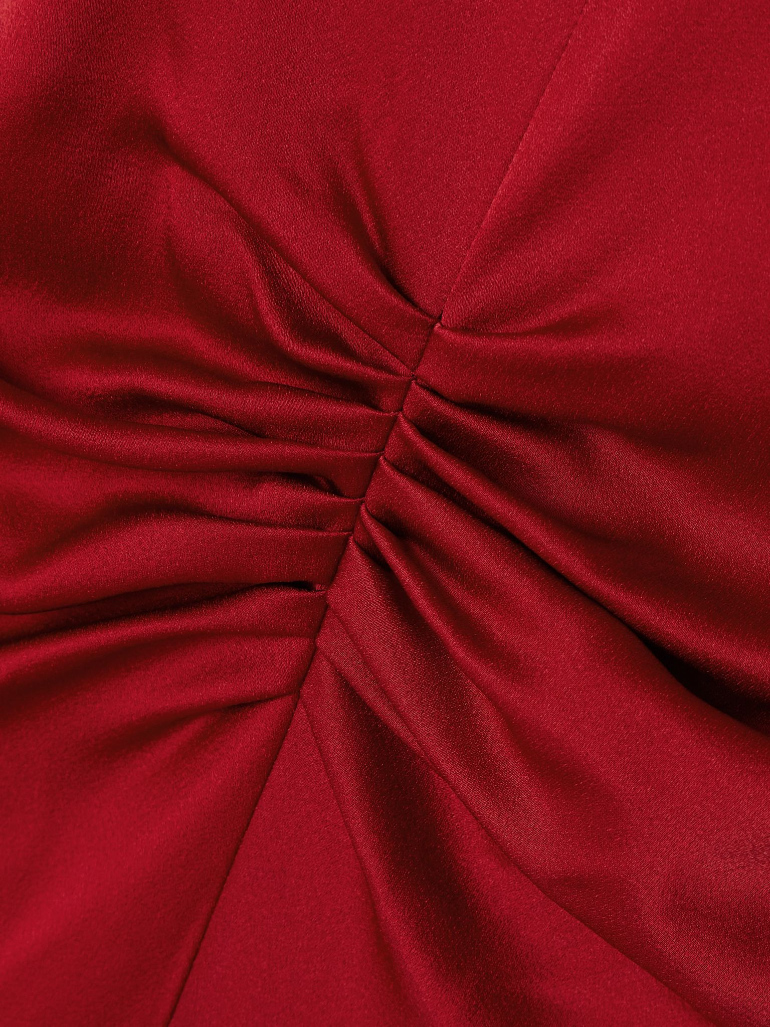 Gathered satin gown Red - 4