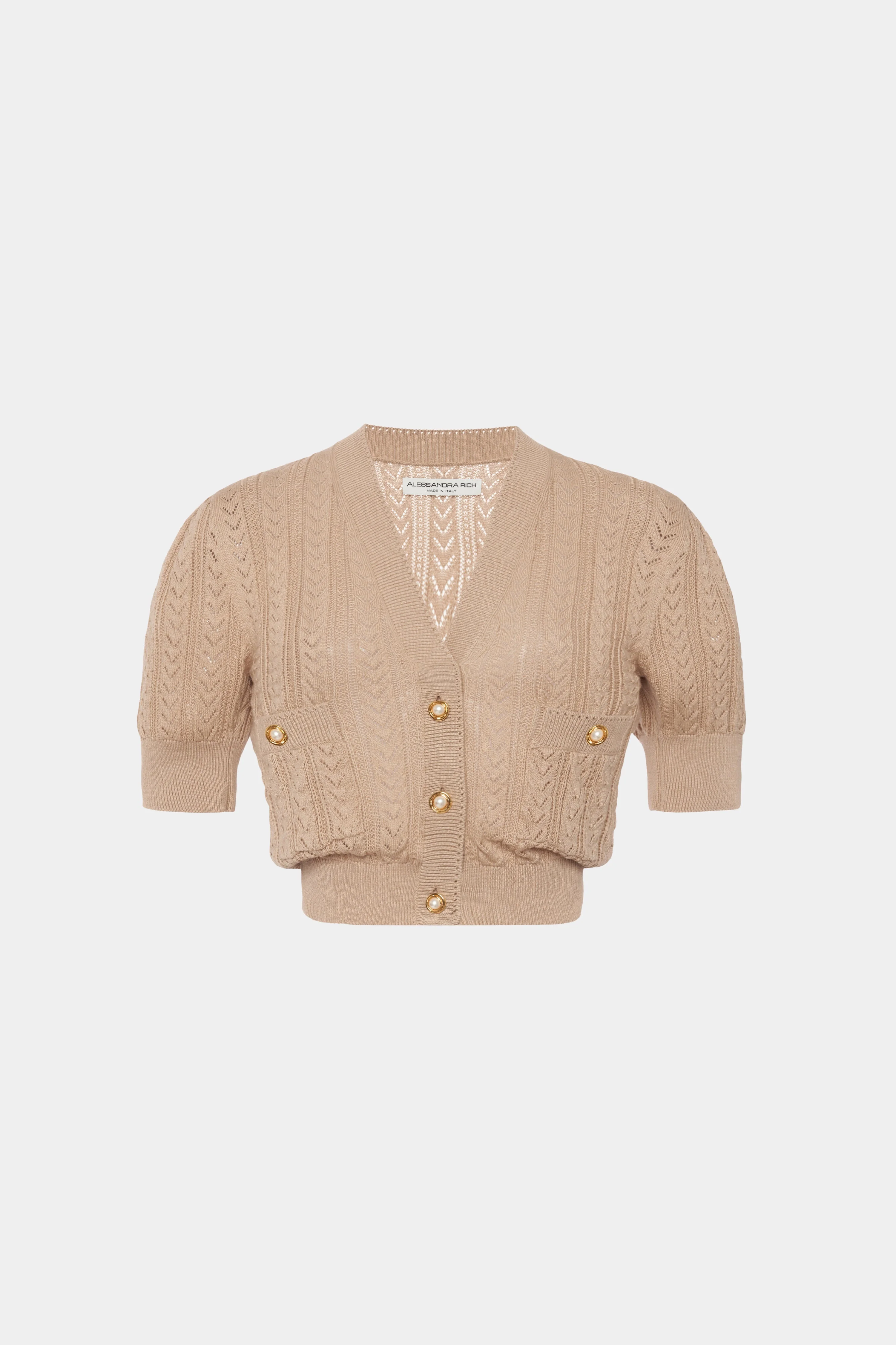 COTTON AND CASHMERE BLEND CARDIGAN - 1