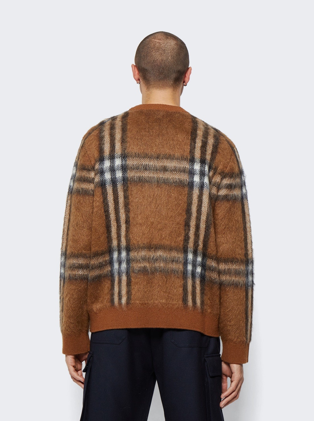 Denver Sweater Dark Birch Brown Check - 5