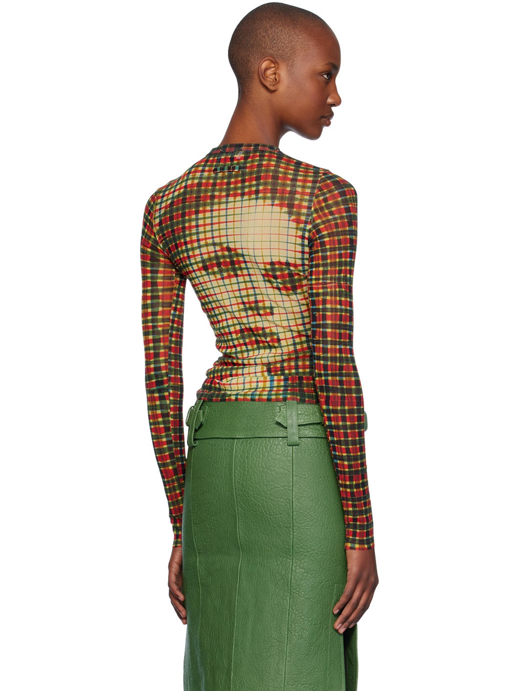 Yellow & Green Tartan Face T-shirt - 3