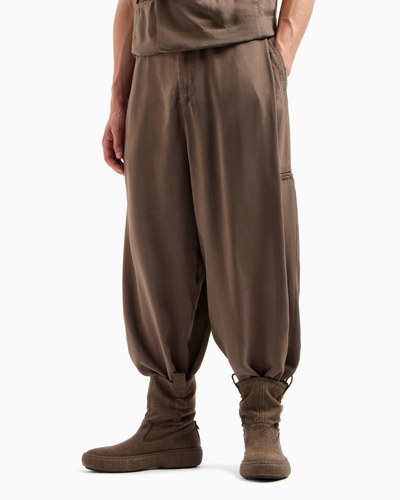 WIDE-LEG VISCOSE TROUSERS - 4