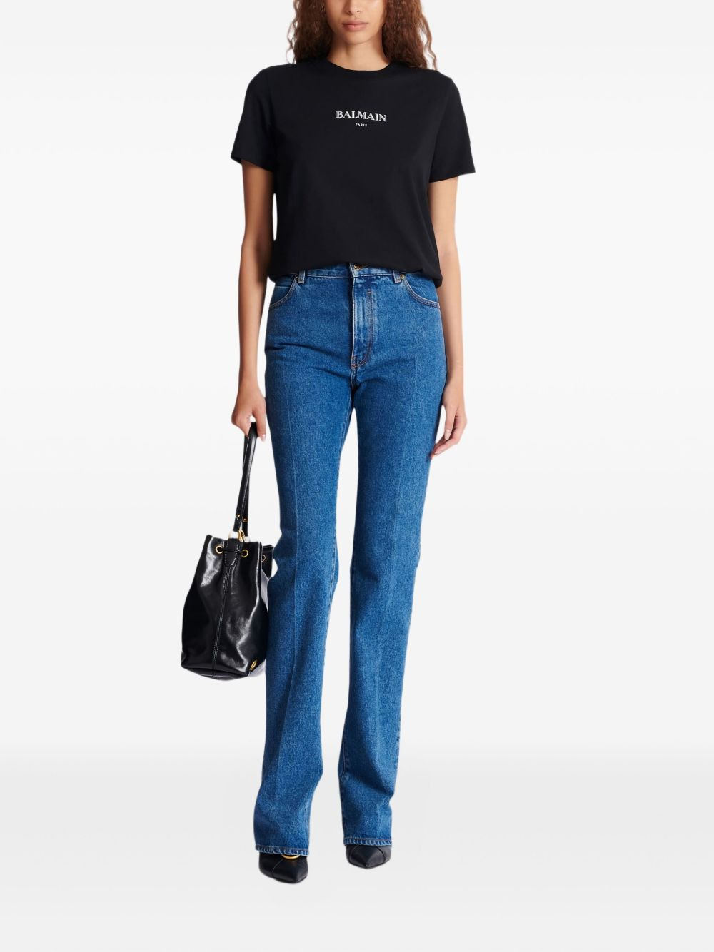 logo-embroidered cotton T-shirt - 2