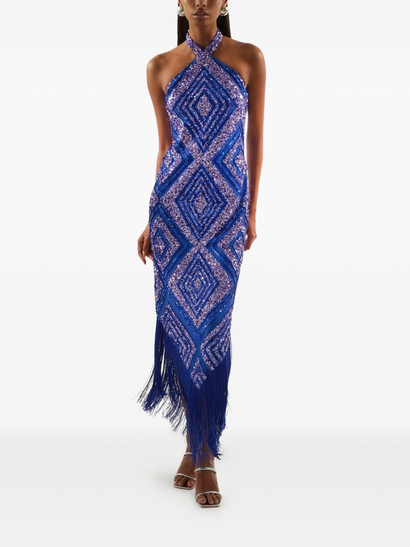Taller Marmo Nina fringed-geometric midi dress outlook