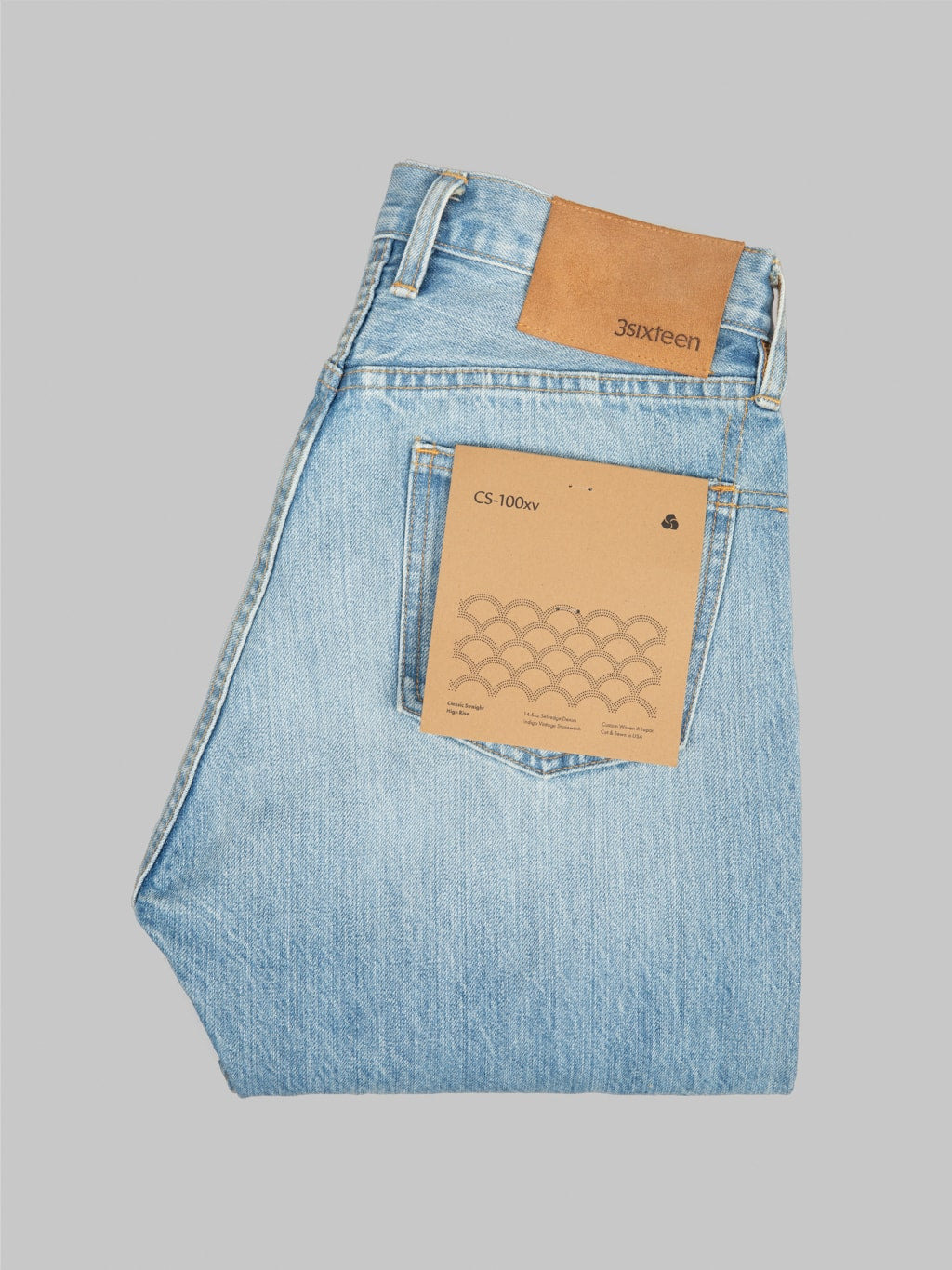 3sixteen CS-100xv vintage Wash Indigo Selvedge Classic Straight Jeans - 9