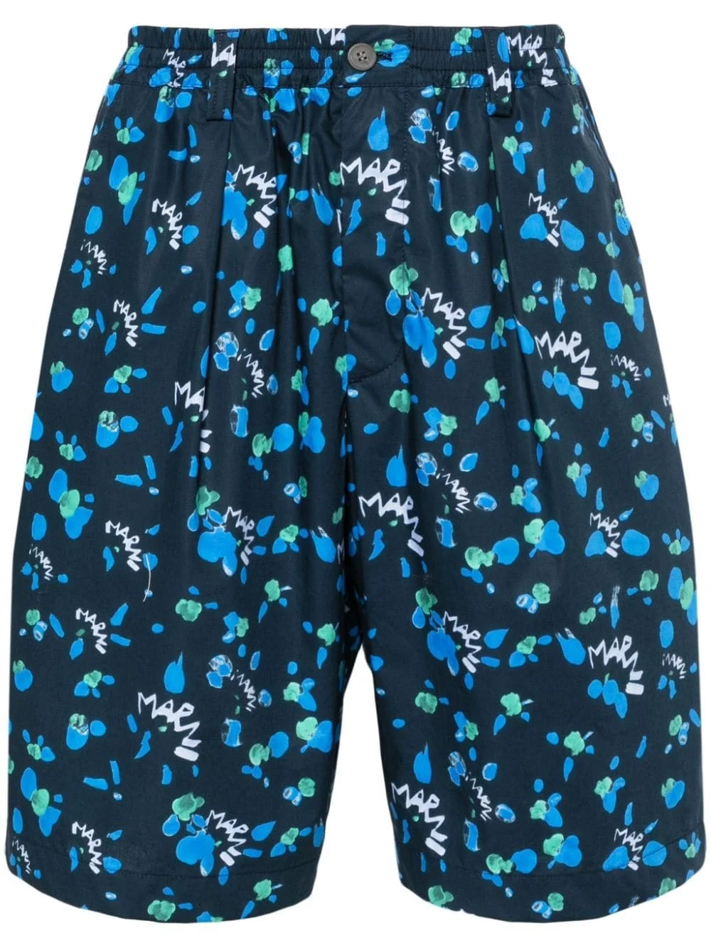 Dripping abstract-print deck shorts - 1