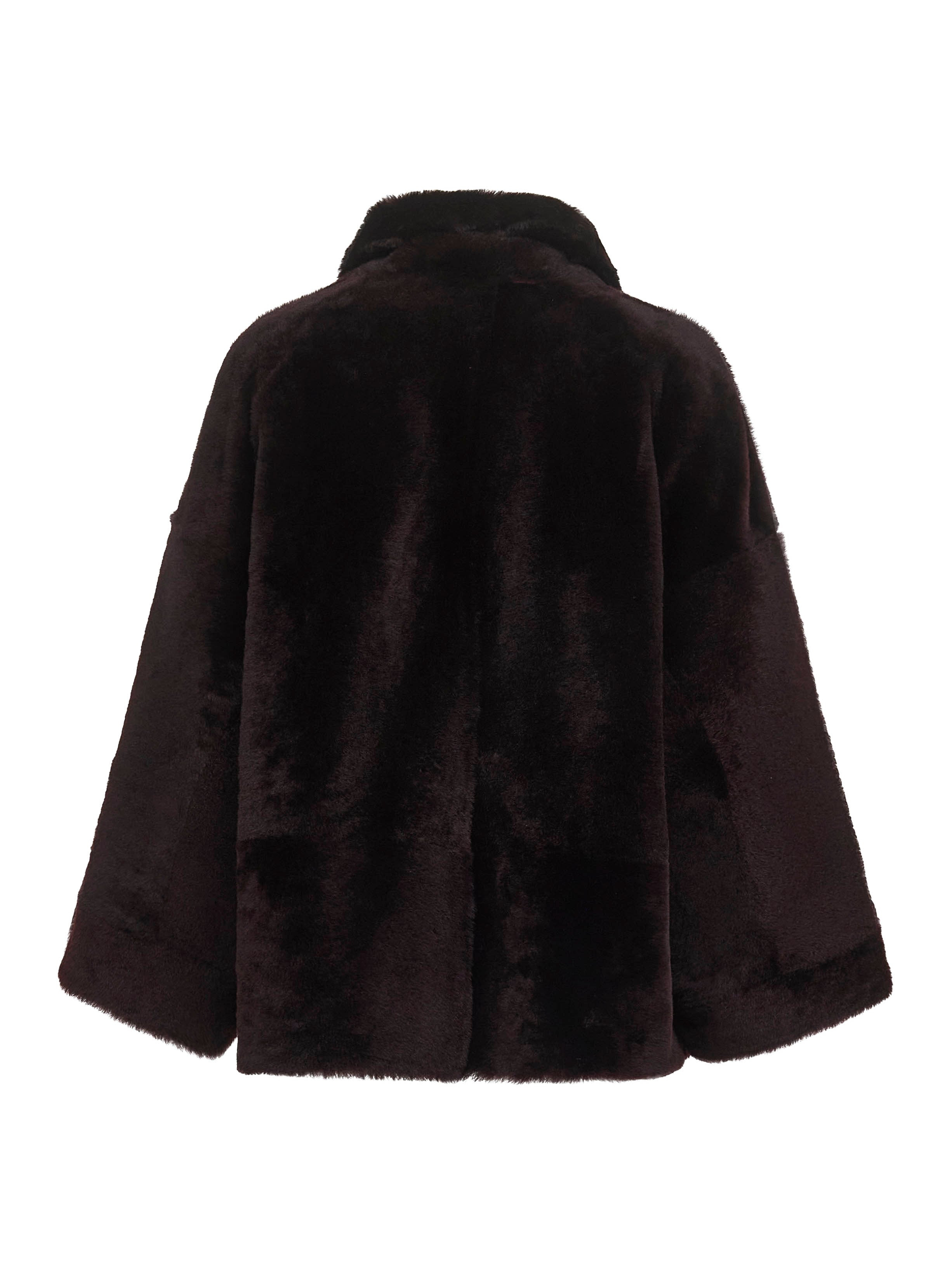 Brunello Cucinelli Women Burgundy Nappa Leather And Fur Reversible Caban - 2