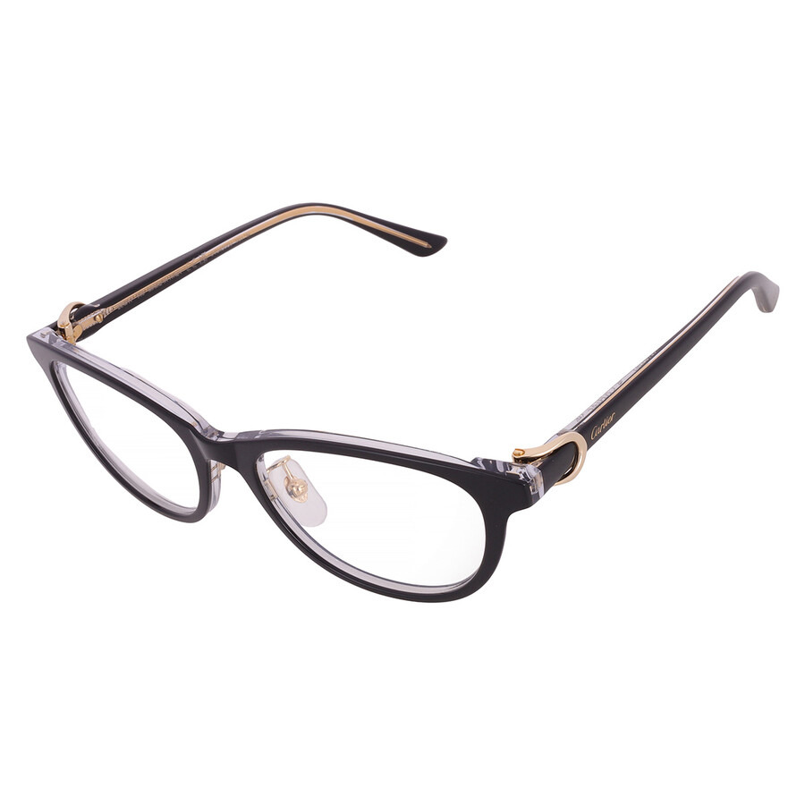 Cartier C Decor Demo Cat Eye Ladies Eyeglasses CT0456OJ 001 53 - 3