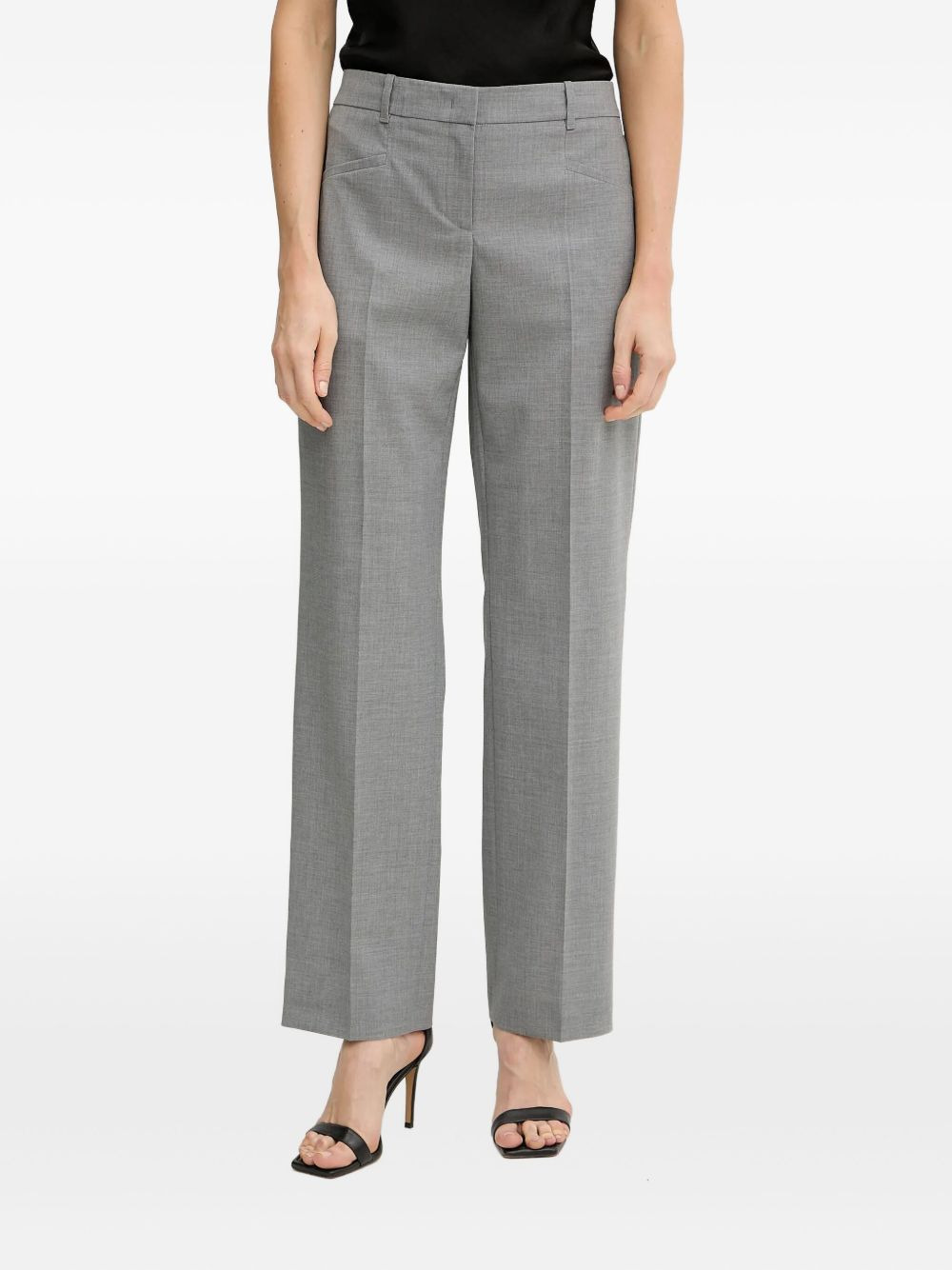 pleated welt-pocket trousers - 1