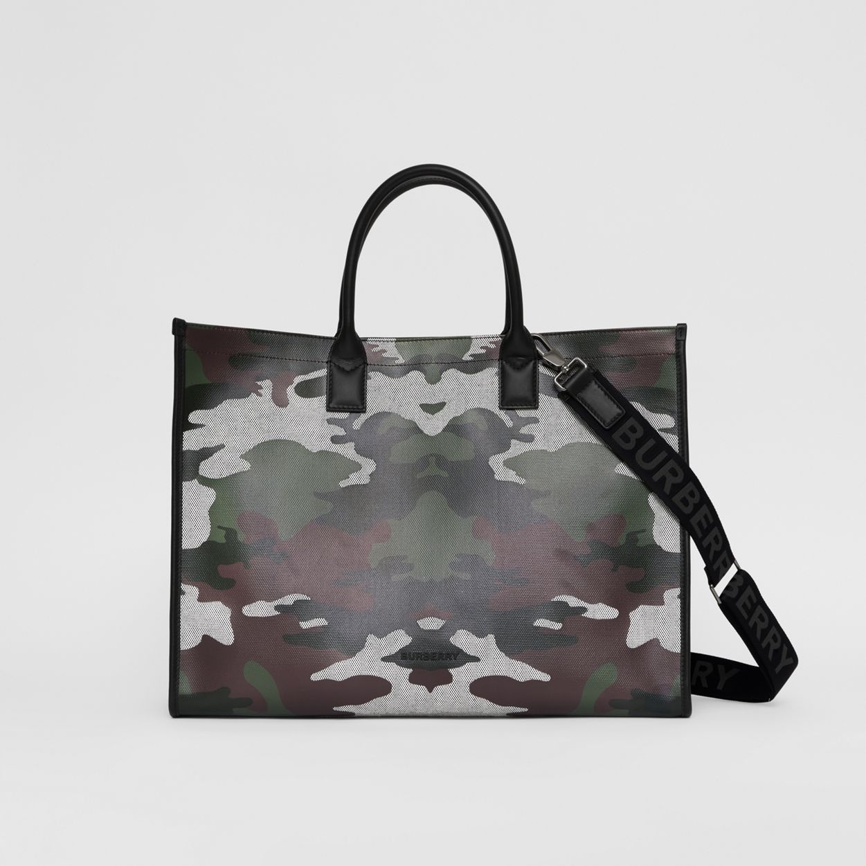 Camouflage Print Cotton Canvas Tote - 1