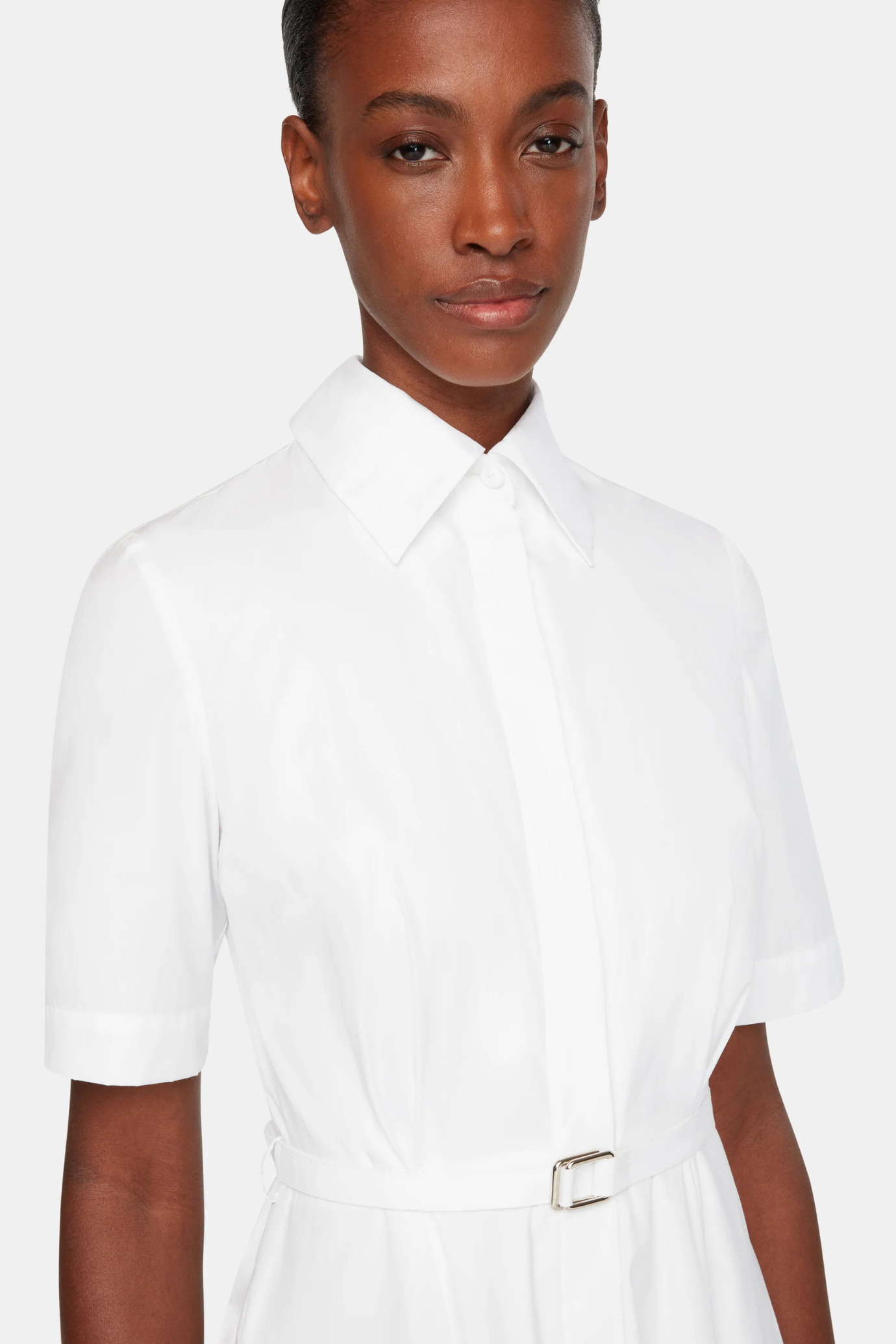RUBIE DRESS IN WHITE COTTON - 5