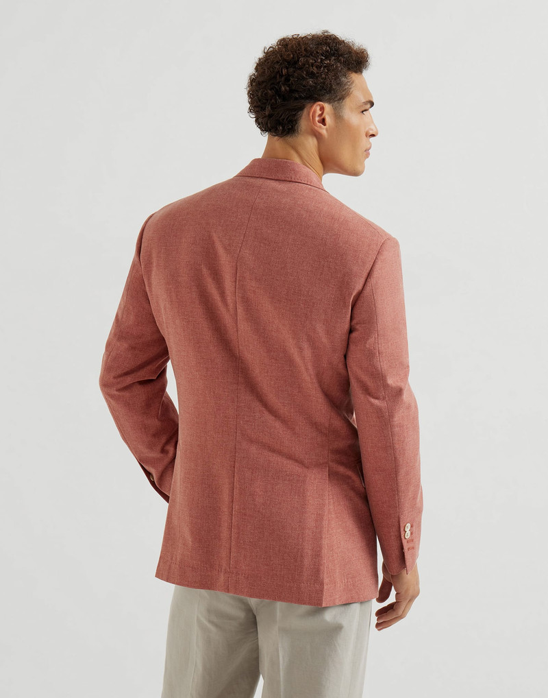 Brunello Cucinelli Virgin wool, cotton and silk mouliné one-and-a-half breasted Tailor blazer outlook