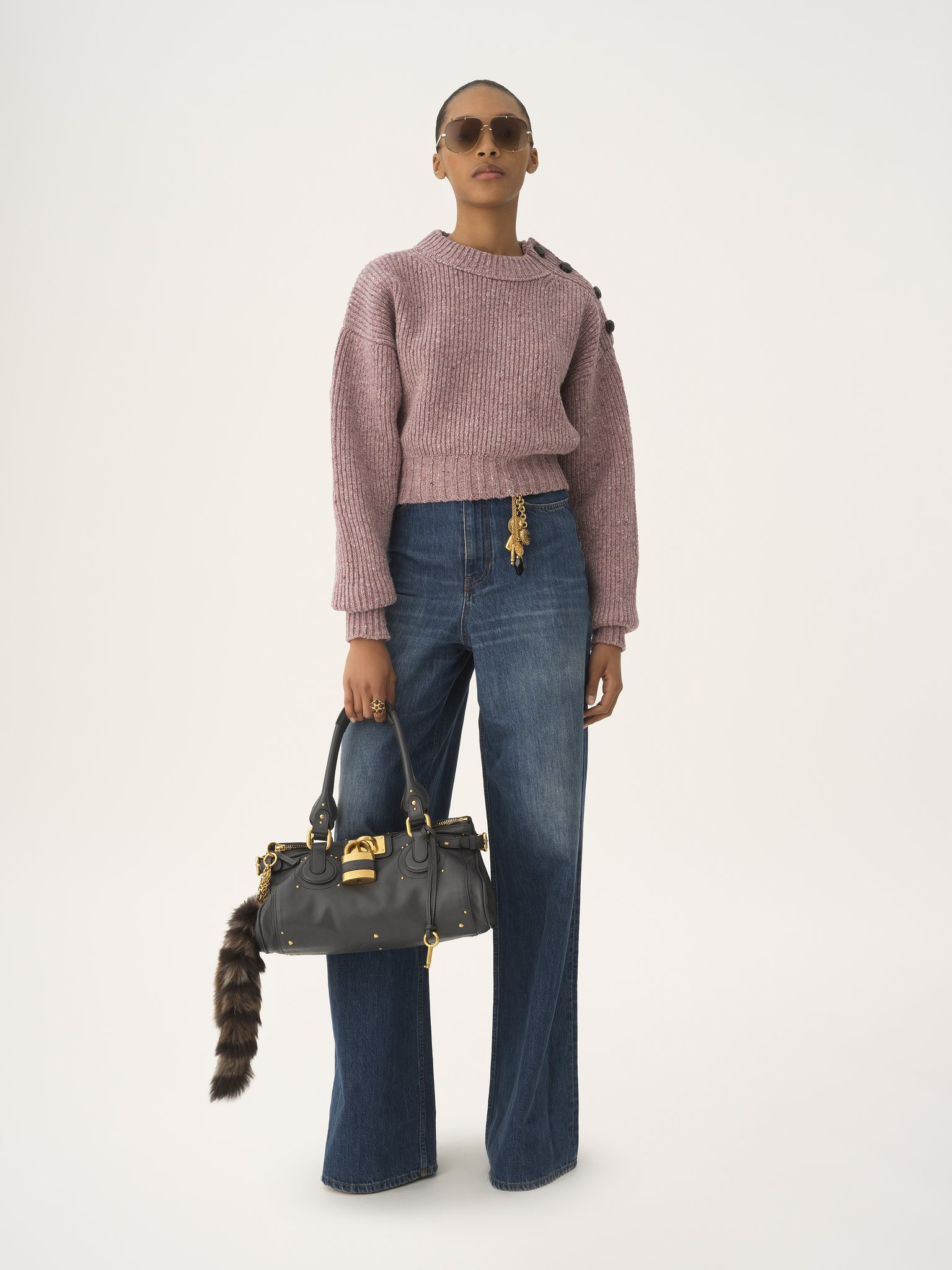 CROPPED MOCK-NECK SWEATER IN A MERINO WOOL KNIT - 3