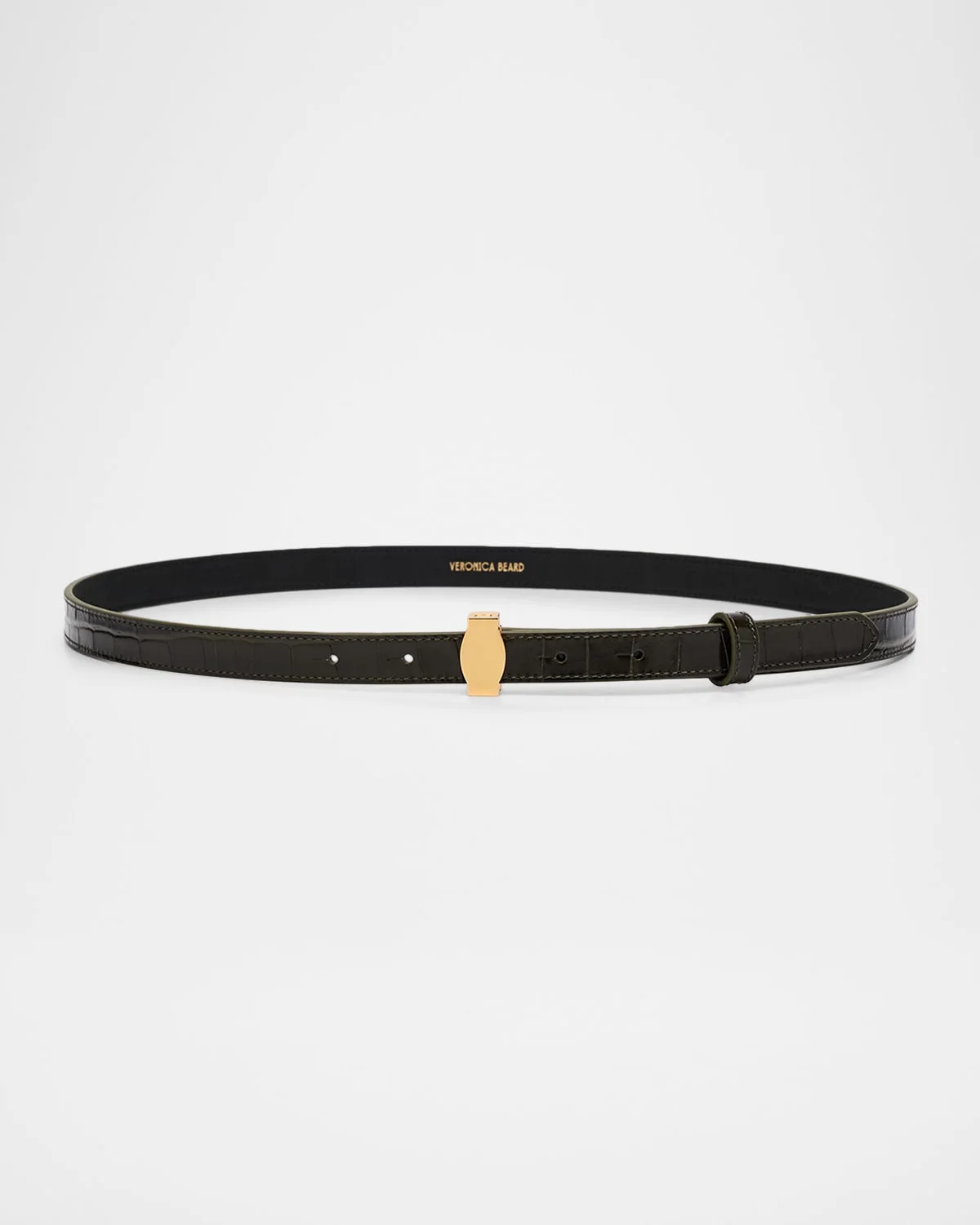 Dash Croc-Embossed Leather Belt - 1