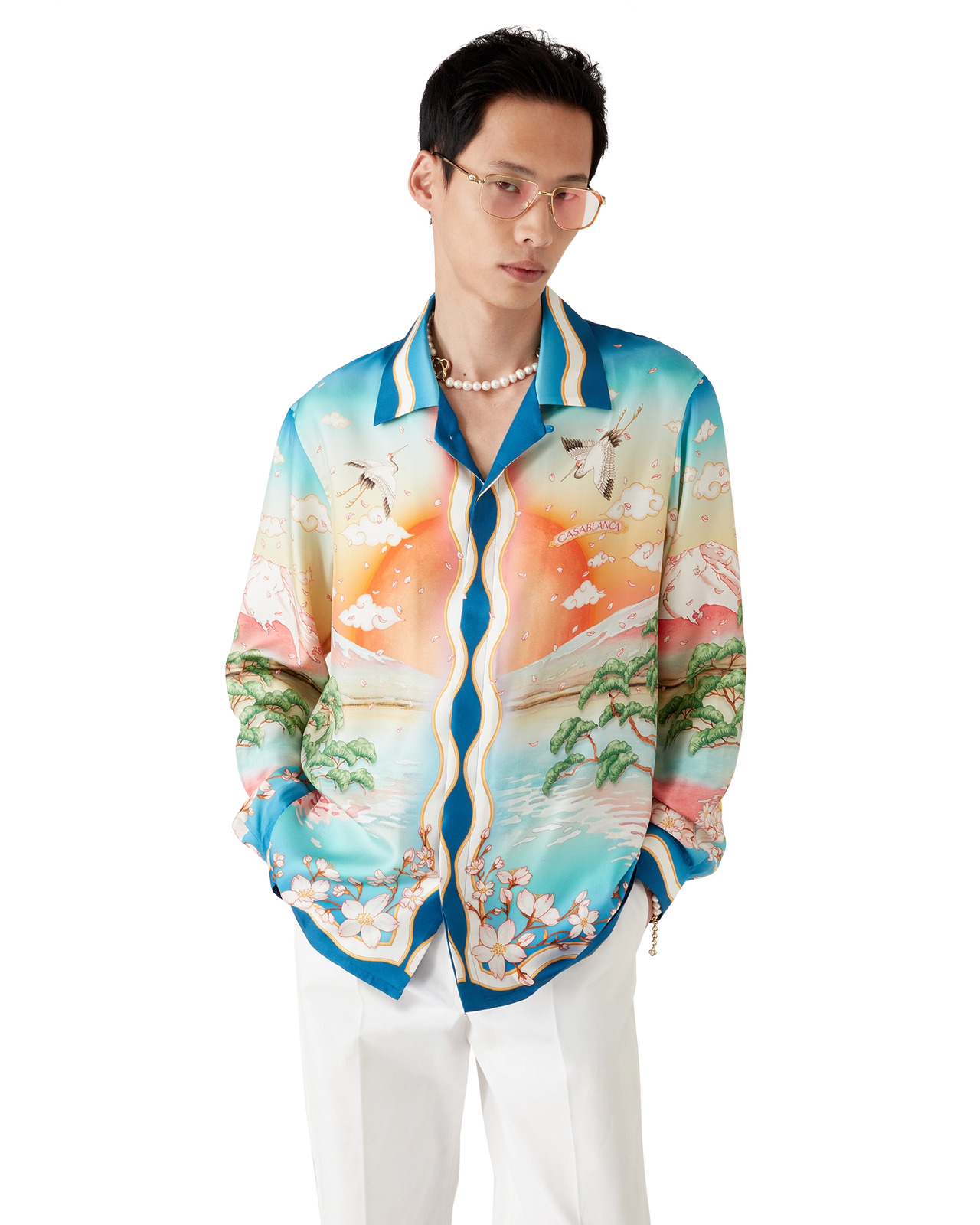 Tennis Club Long Sleeve Silk Shirt - 4