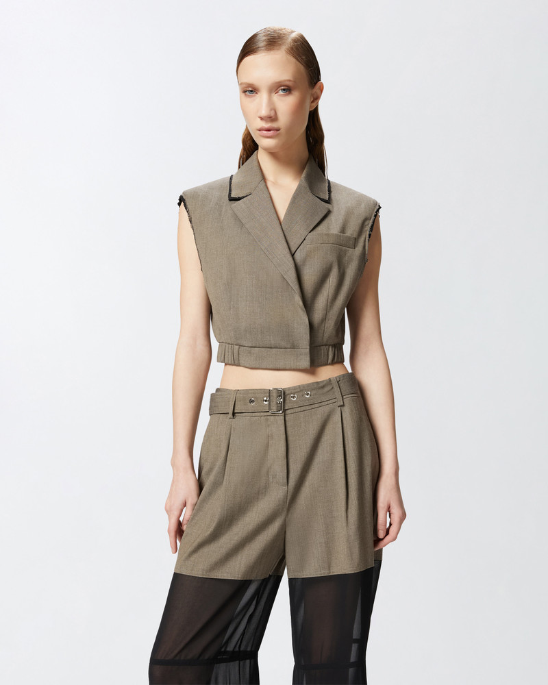 PINKO SHORT VEST WITH LAPELS AND ELASTIC outlook