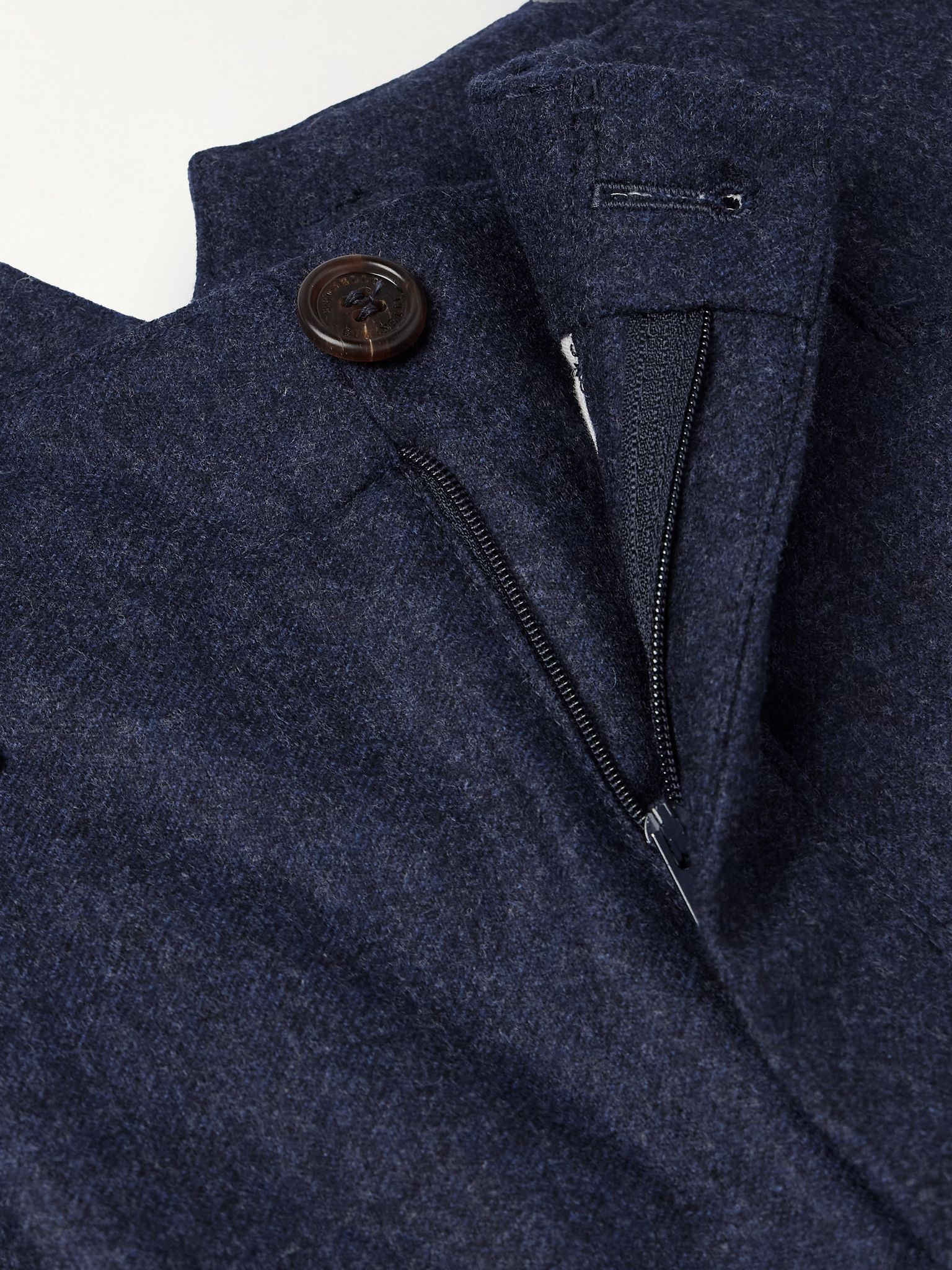Tapered Brushed-Wool Trousers Blue - 6