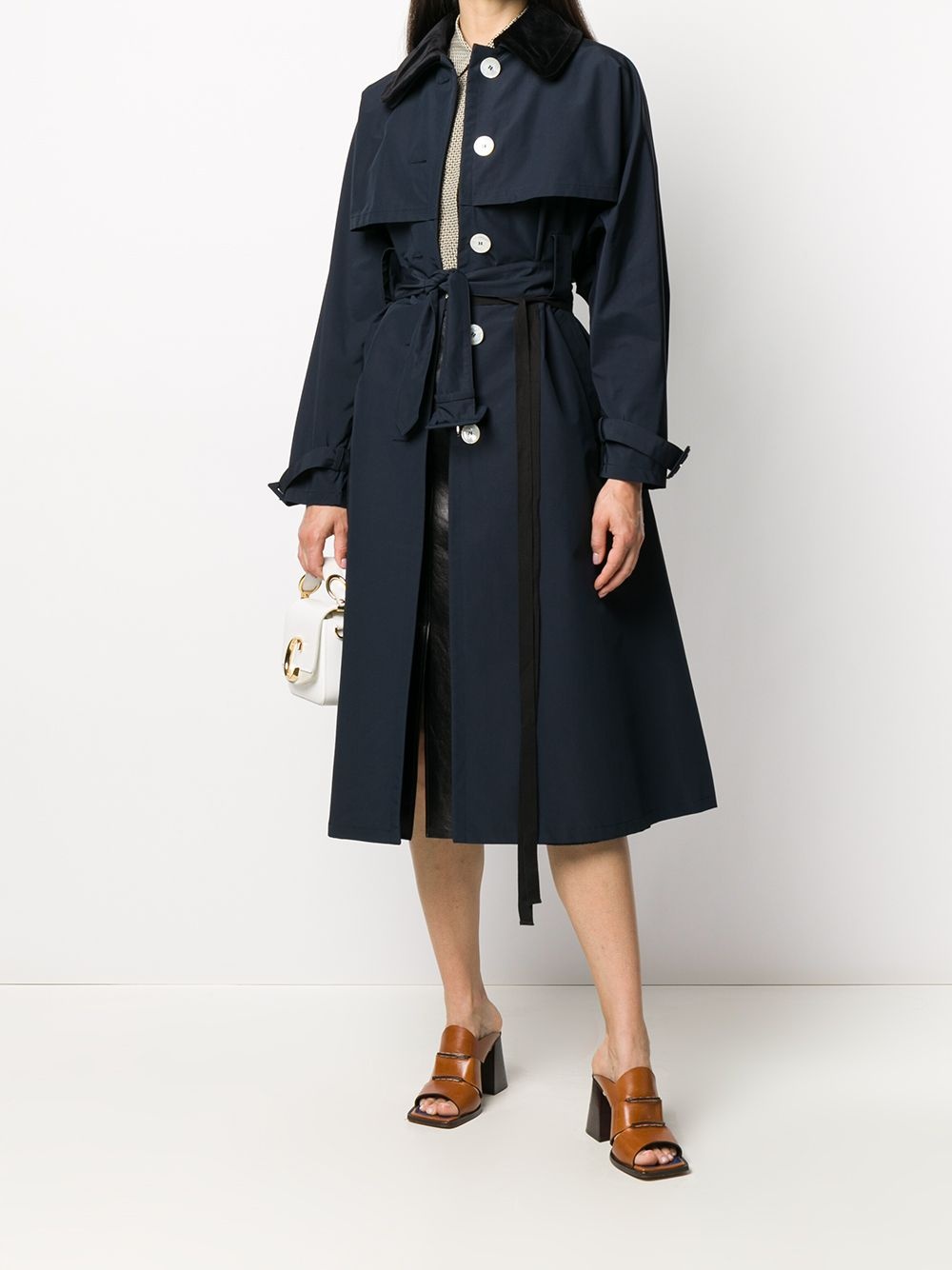 single-breasted belted trench coat - 2