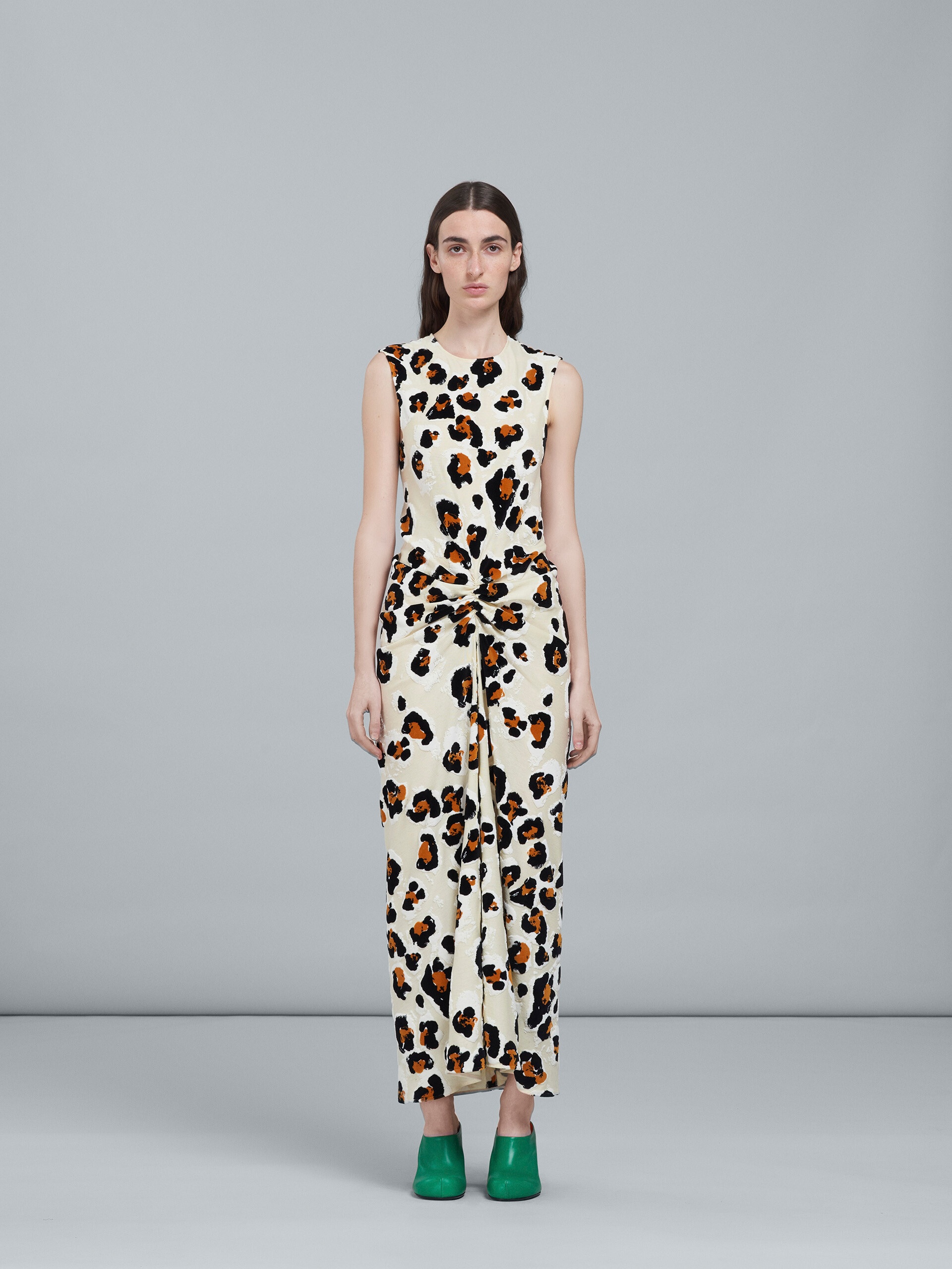 VELOUR JACQUARD LONG DRESS - 2