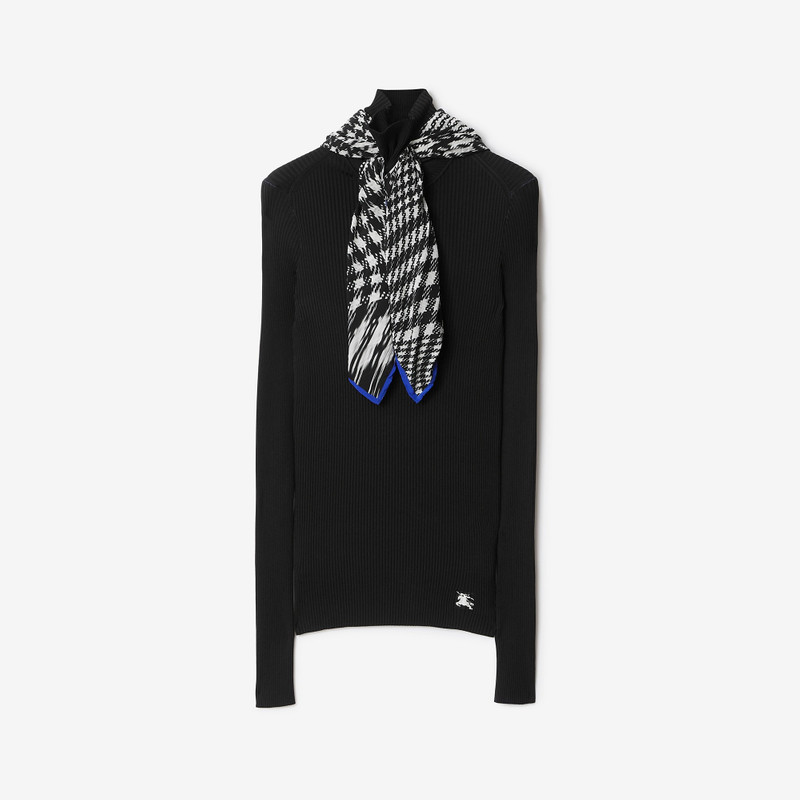 Scarf Rib Knit Sweater - 1