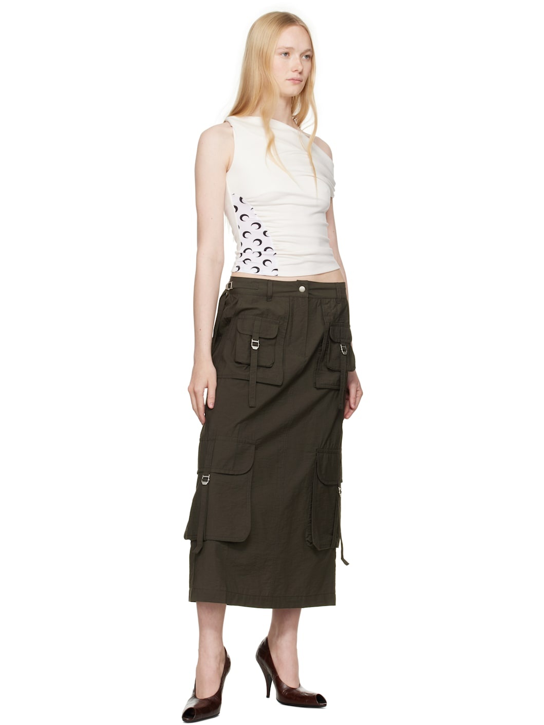 SSENSE Exclusive Off-White Soft Jersey Draped Top - 4