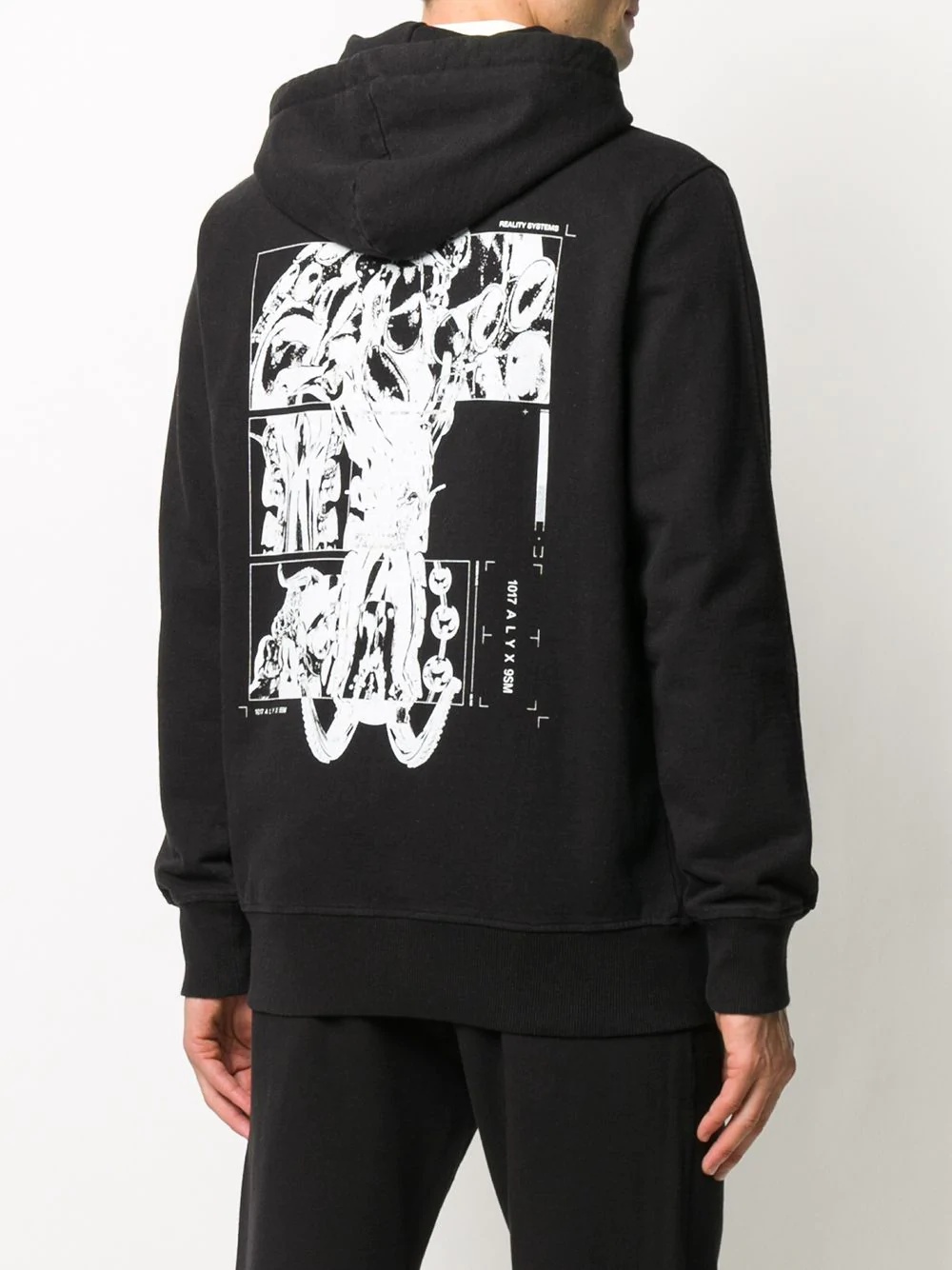 Grid printed popover hoodie - 5