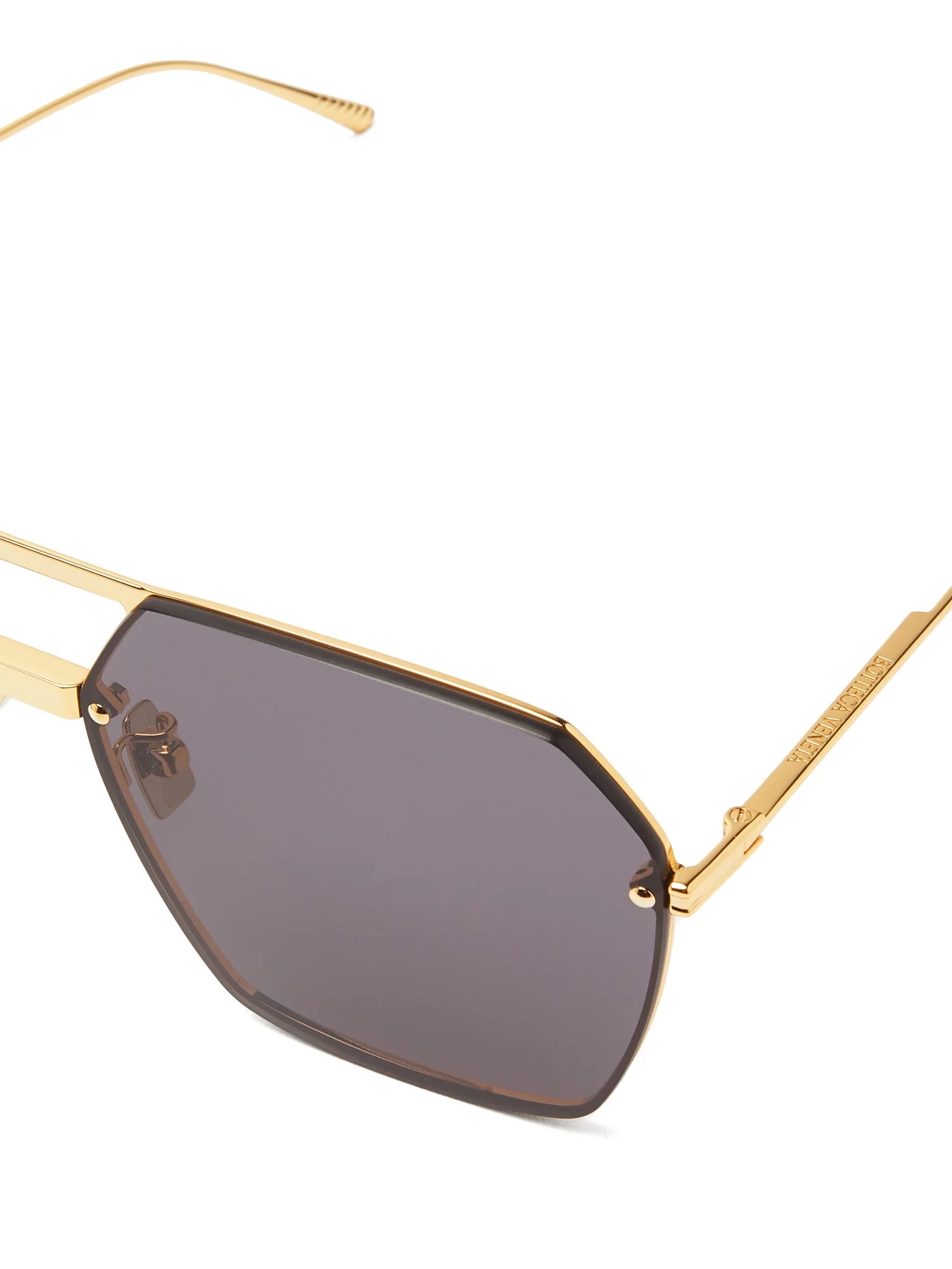 Angular aviator metal sunglasses - 6