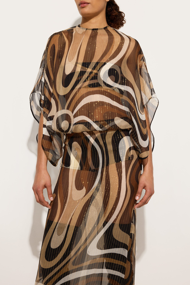 MARMO PRINT LONG CREPONNE DRESS 5