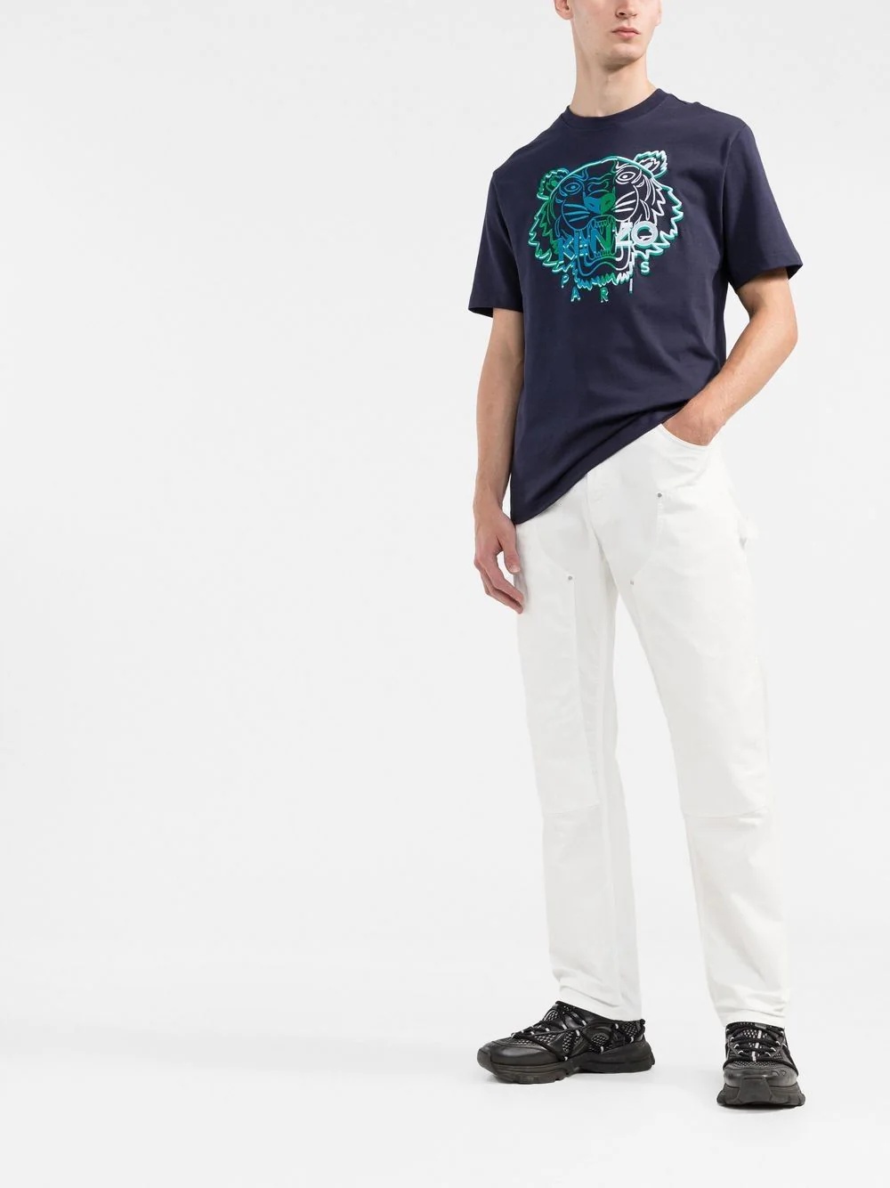 Tiger Head-logo cotton T-shirt - 2