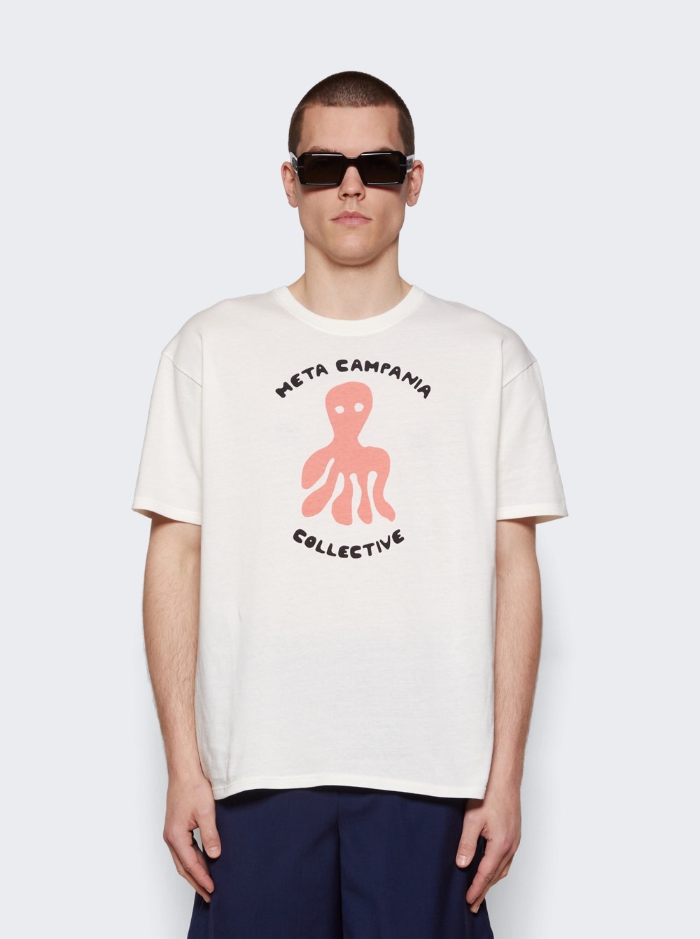 Peter Octopus Print Jersey Cotton T-Shirt White - 3