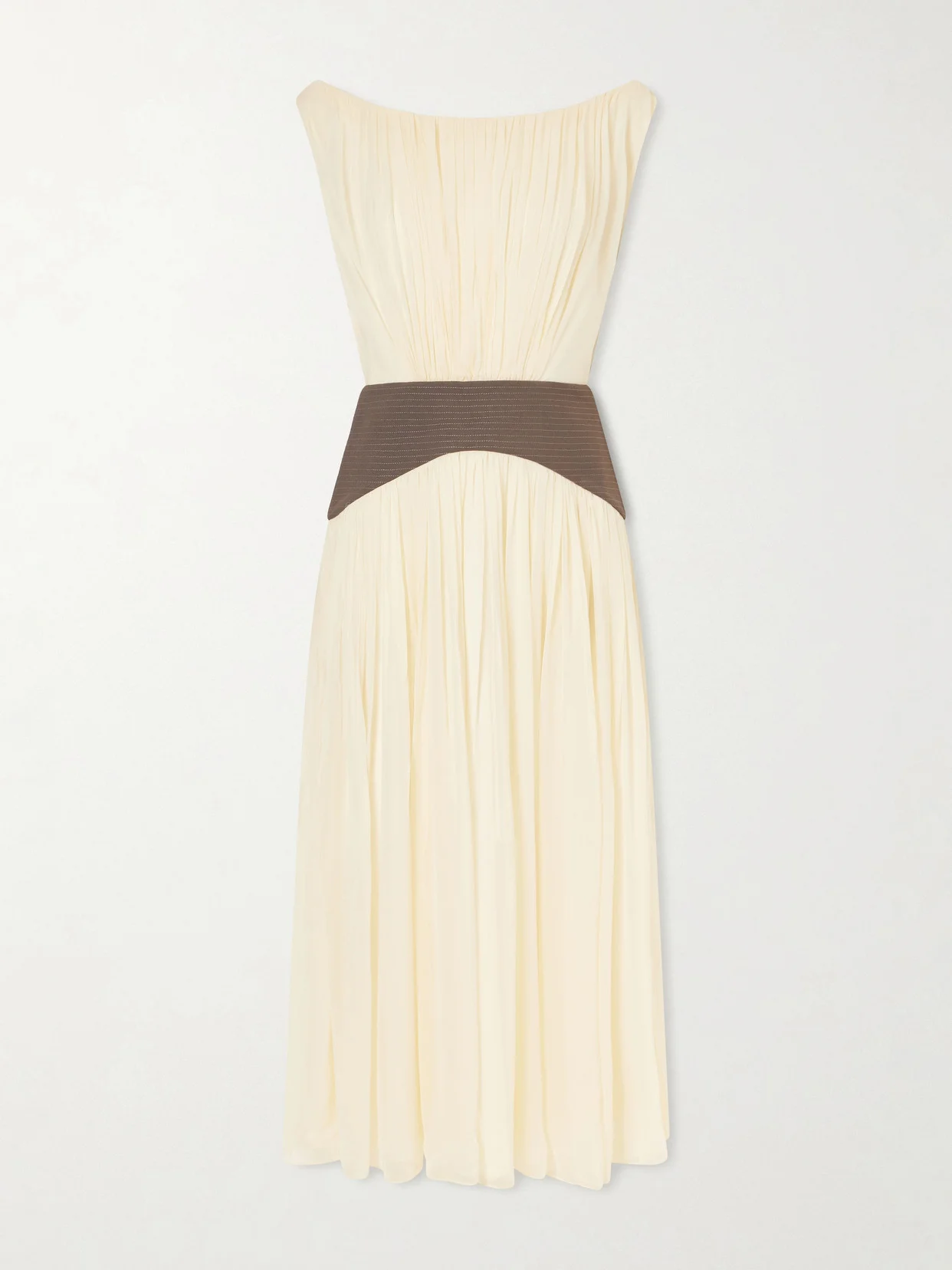 Siena Off-the-shoulder Twill-trimmed Silk-crepon Maxi Dress - 1
